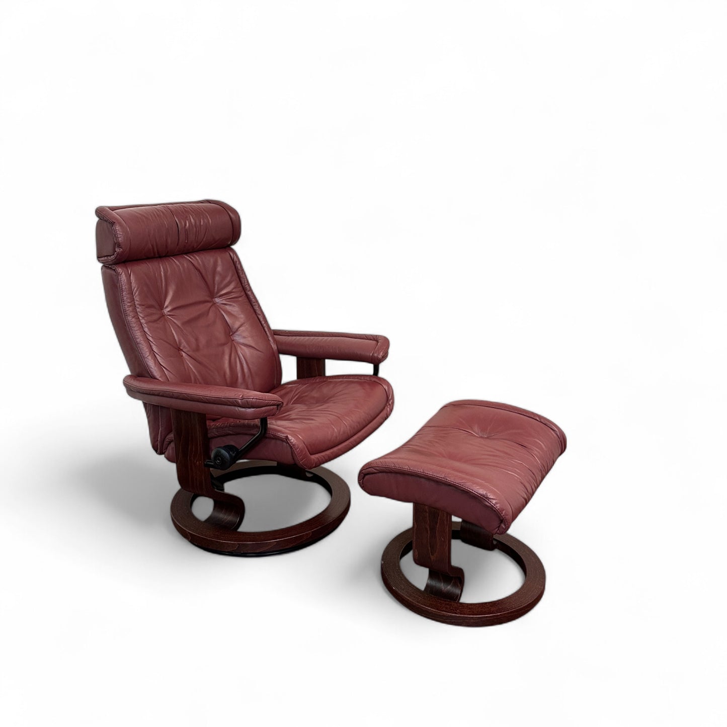 Maroon Ekornes 'Stressless' Leather Recliner Chair