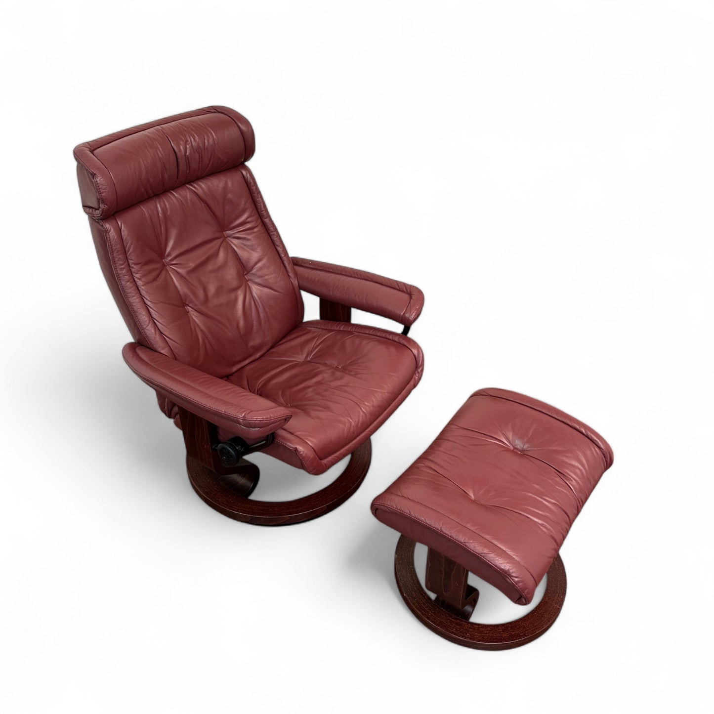 Maroon Ekornes 'Stressless' Leather Recliner Chair