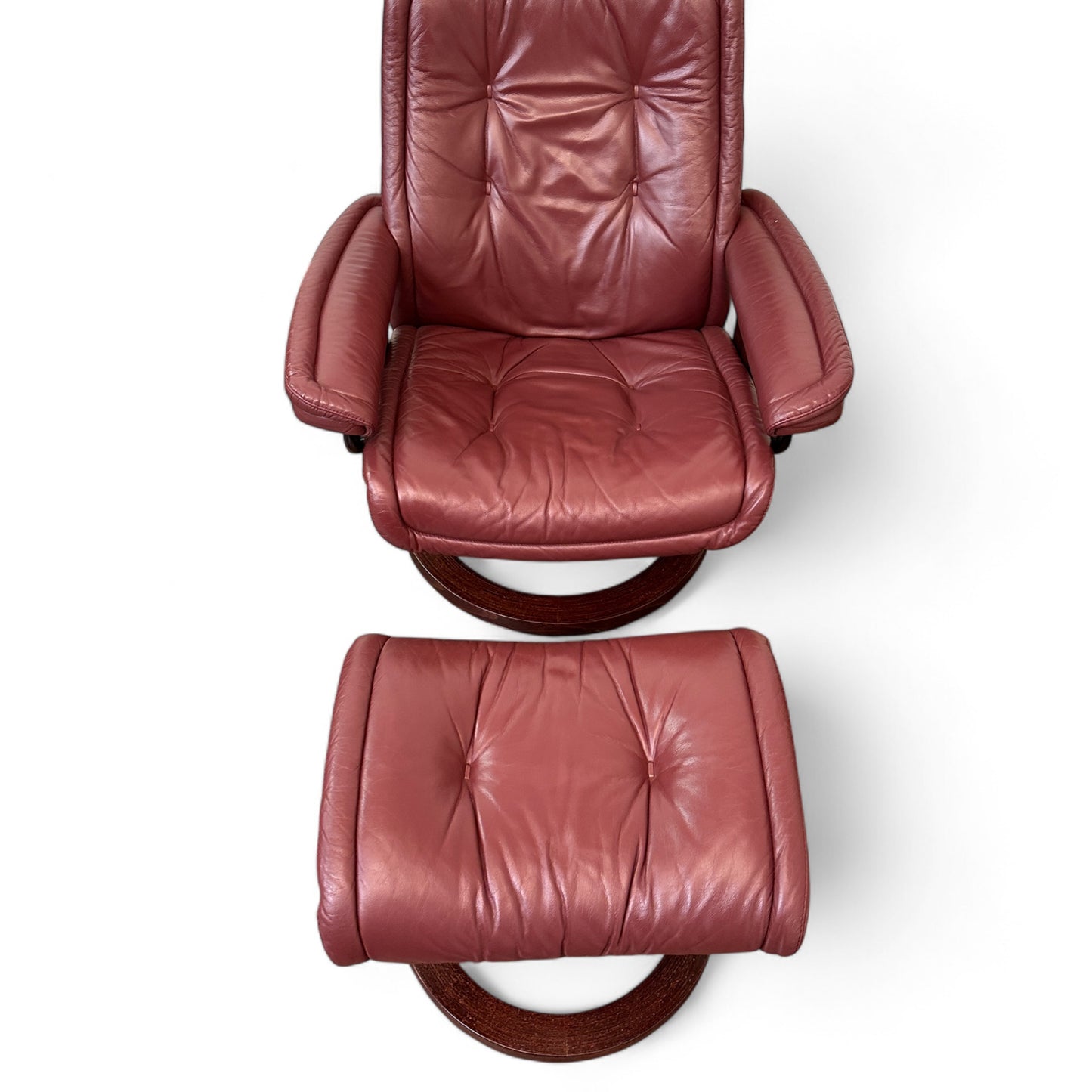 Maroon Ekornes 'Stressless' Leather Recliner Chair
