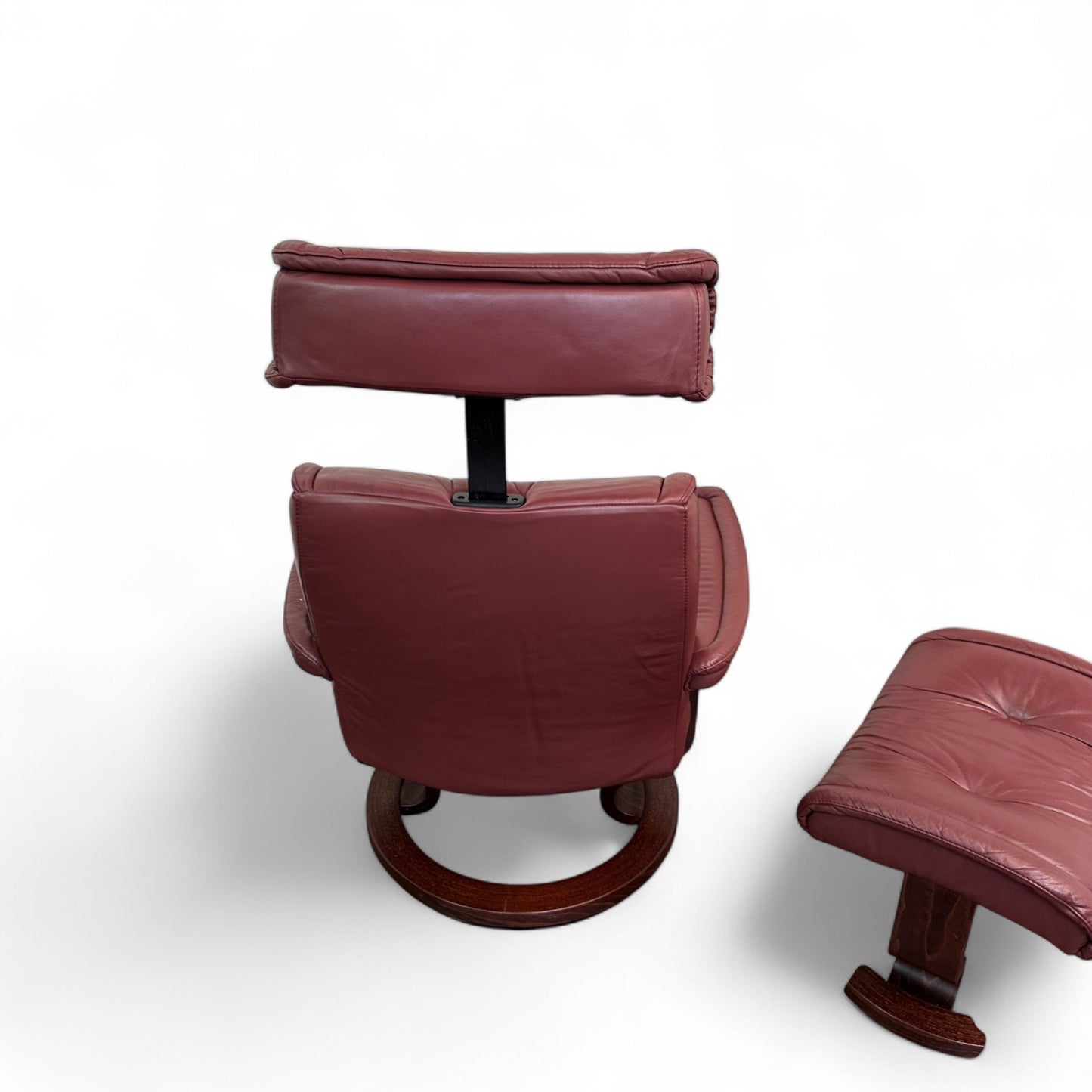 Maroon Ekornes 'Stressless' Leather Recliner Chair