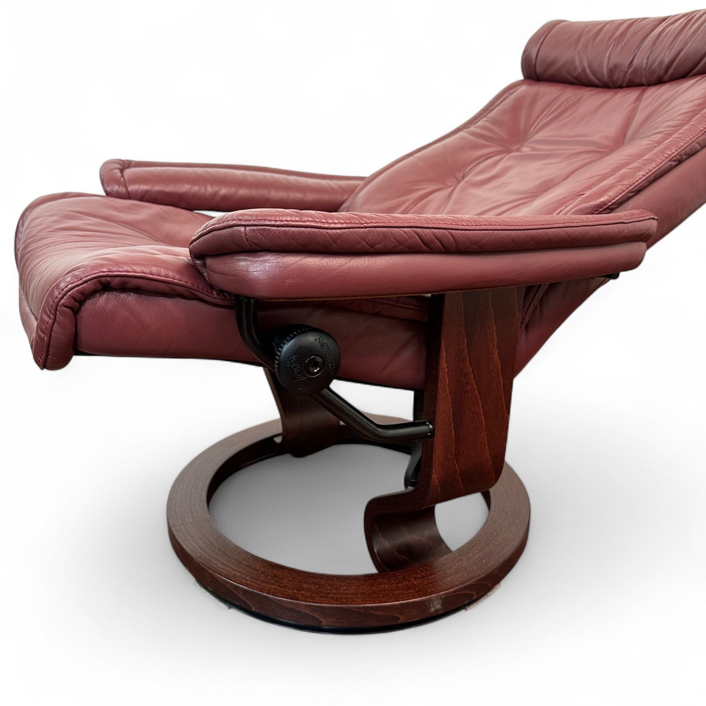 Maroon Ekornes 'Stressless' Leather Recliner Chair