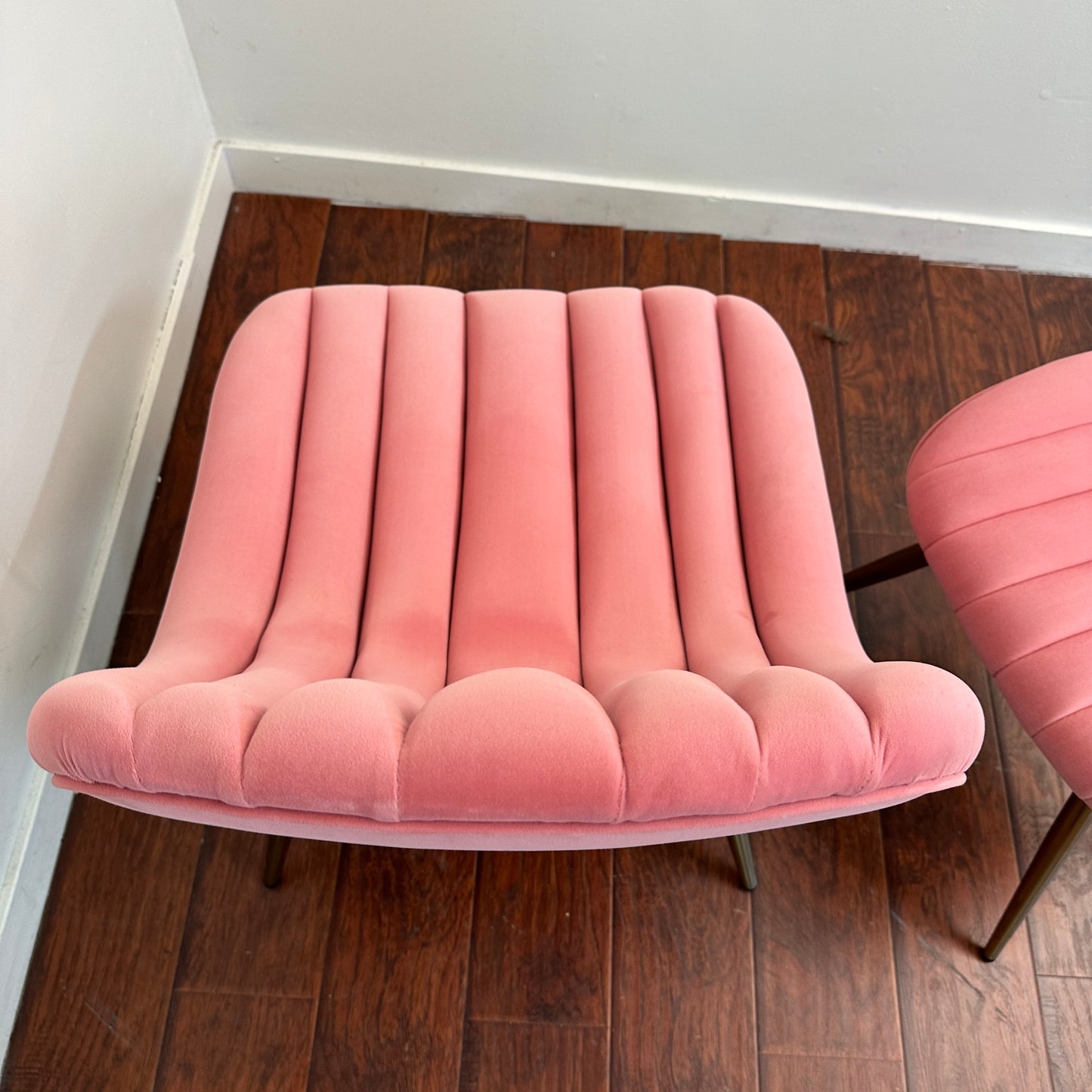 Marlene Velvet Accent Chair and Ottoman