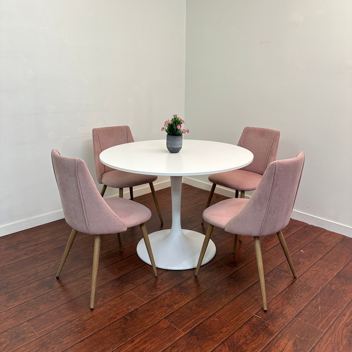 5 Piece Pedestal Modern Dining Set
