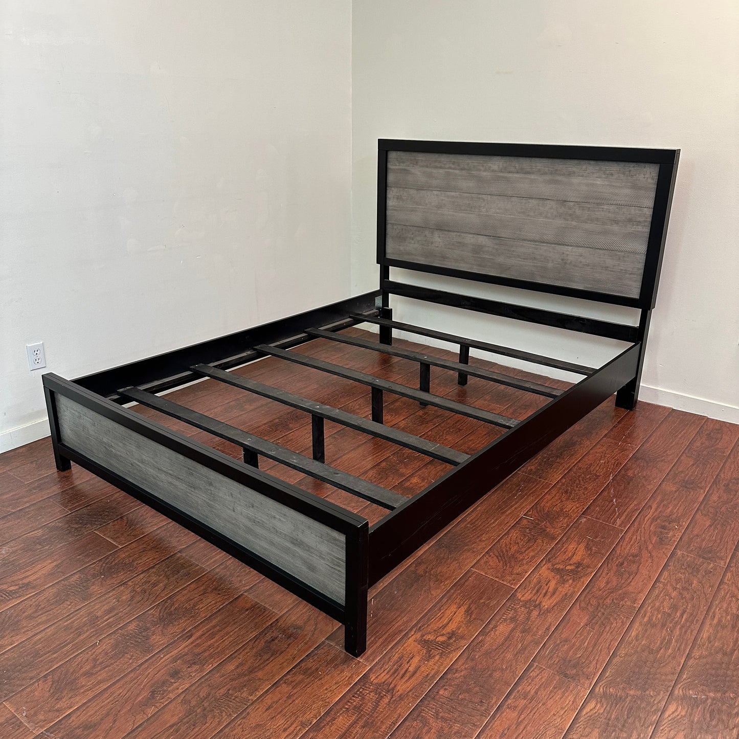 Black Panel Bed - Queen