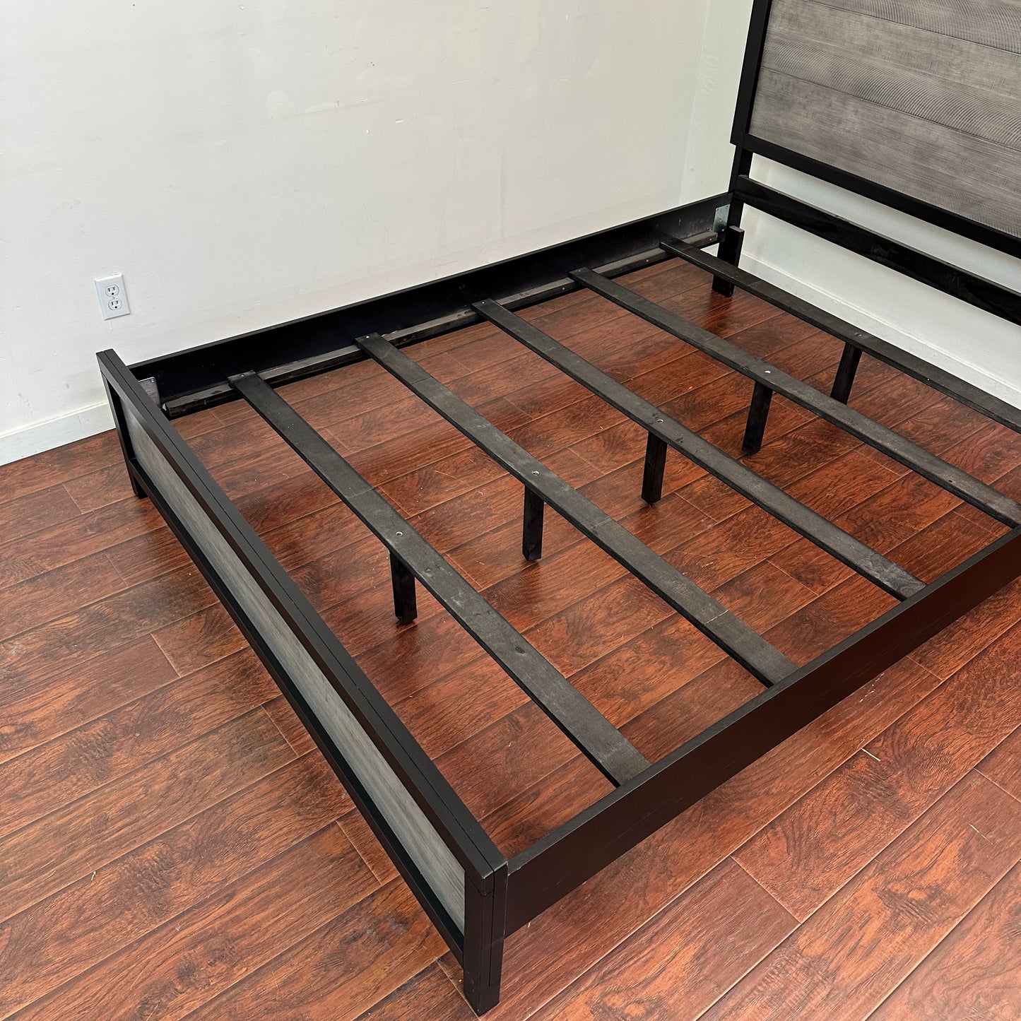 Black Panel Bed - Queen