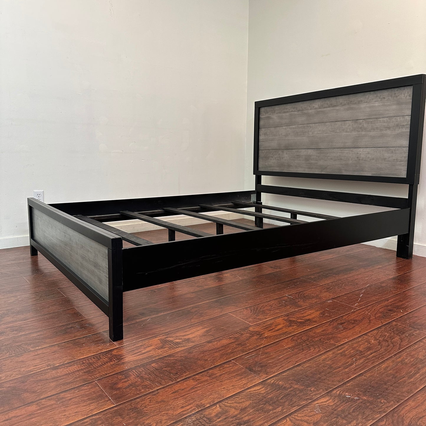 Black Panel Bed - Queen