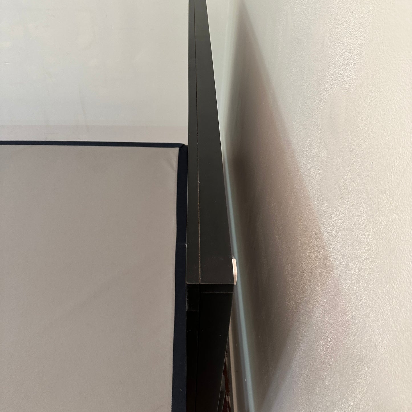 Black Panel Bed with Boxspring - Queen