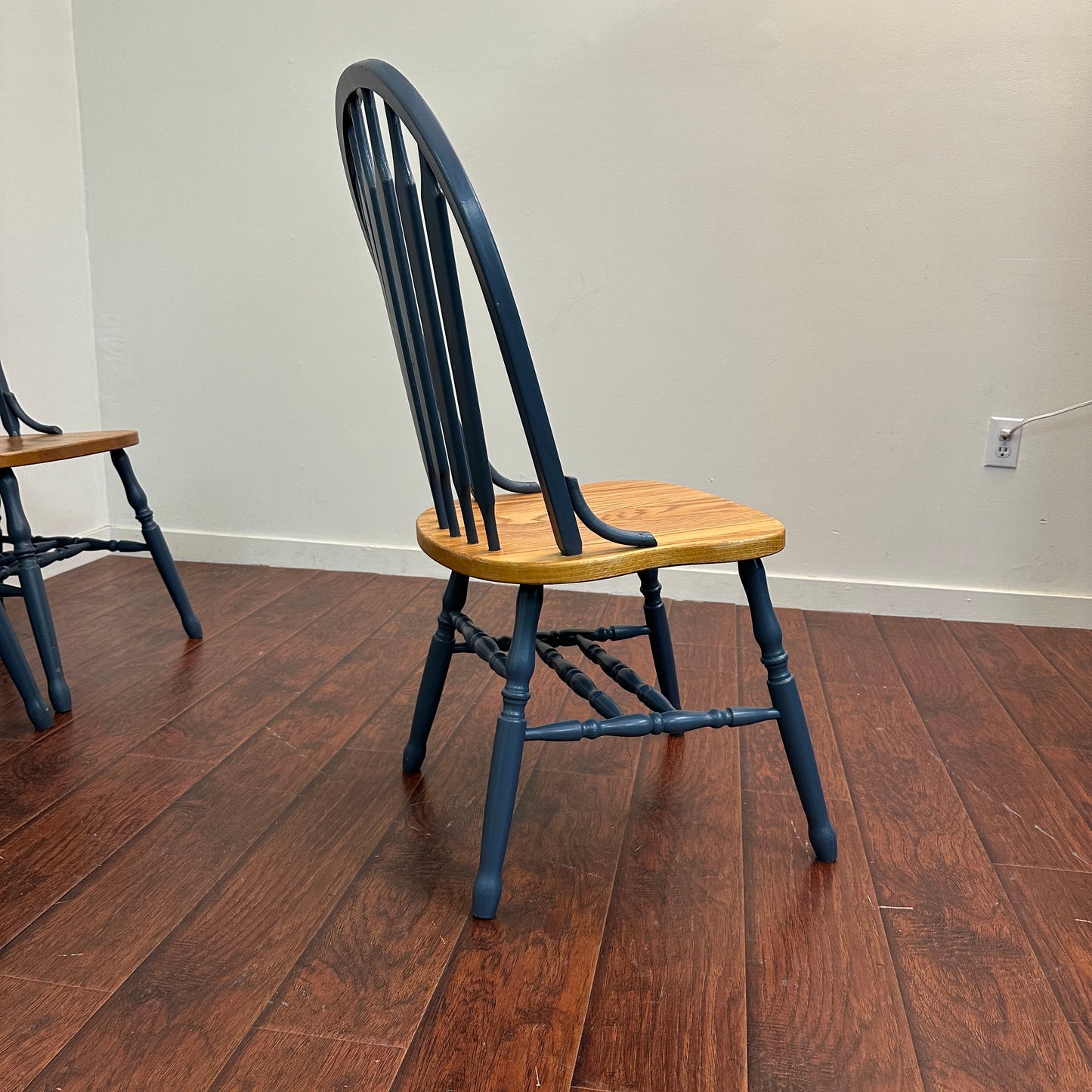 Oak & Blue Dining Chairs (set of 4)