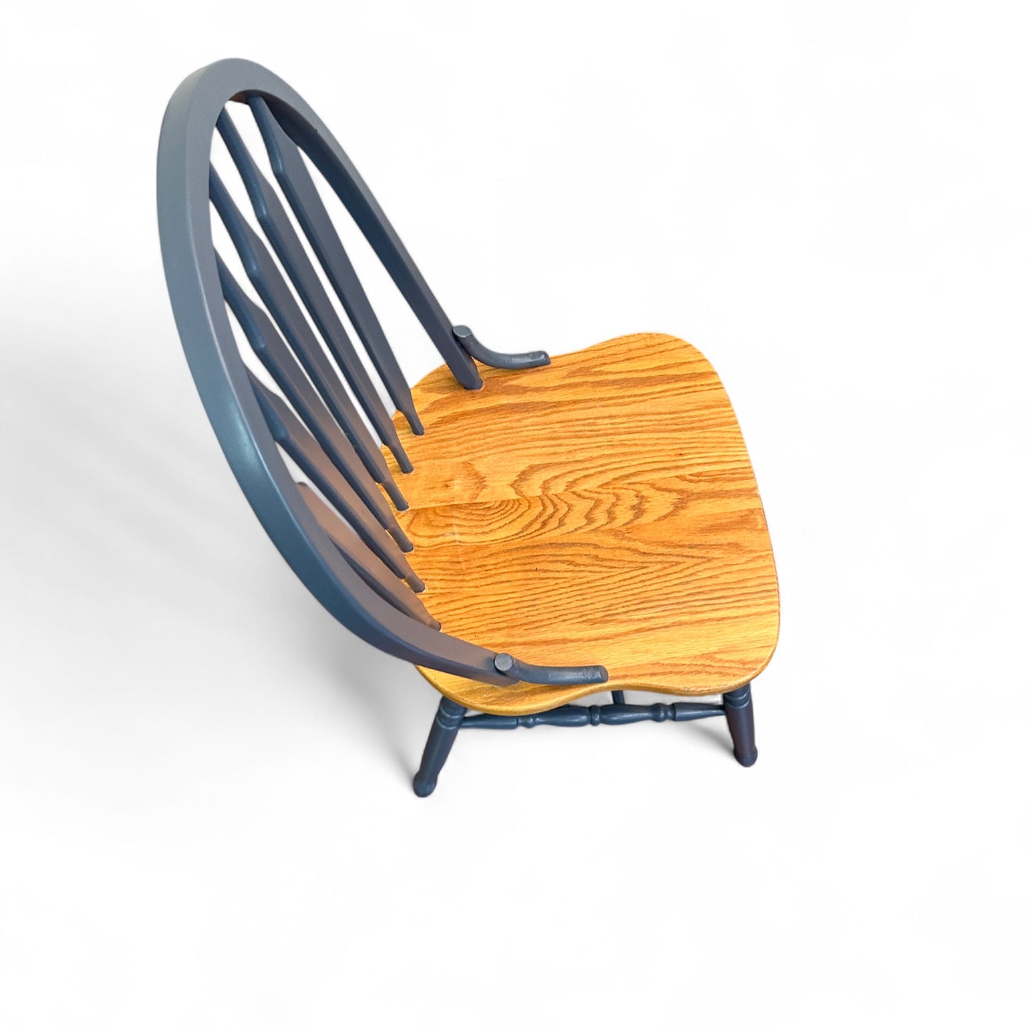 Oak & Blue Dining Chairs (set of 4)
