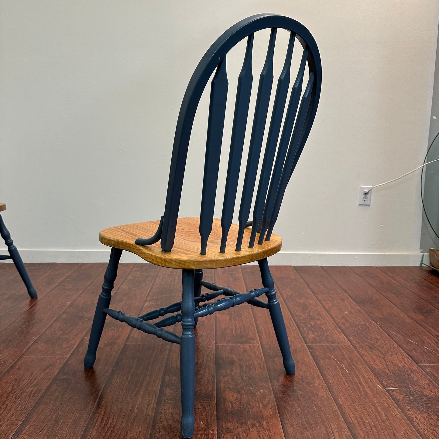 Oak & Blue Dining Chairs (set of 4)