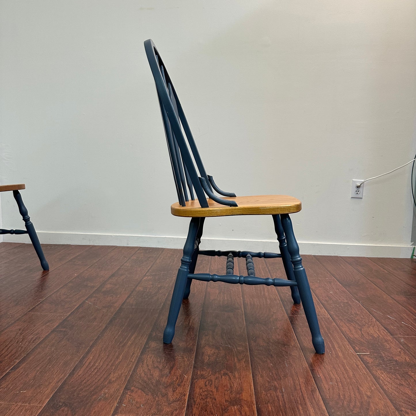 Oak & Blue Dining Chairs (set of 4)