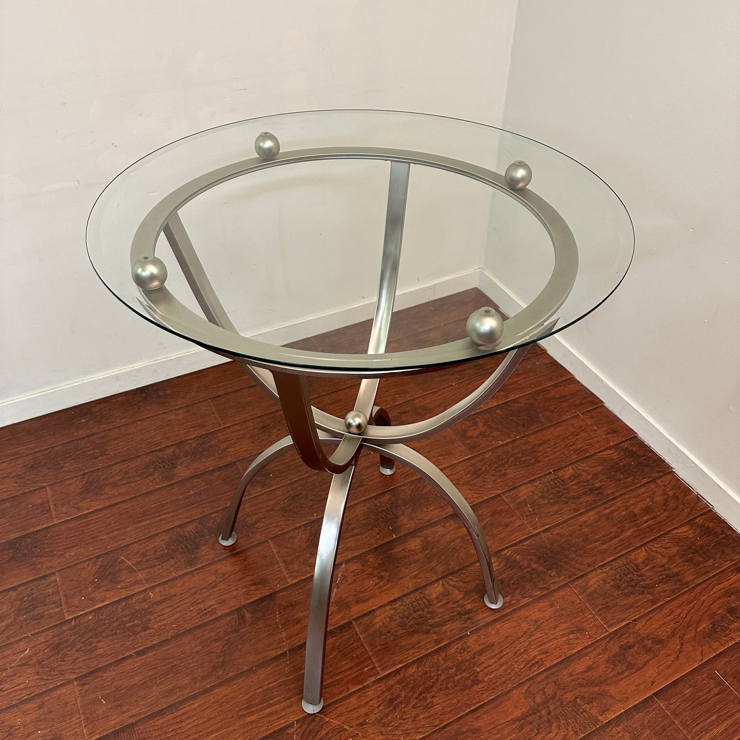 Bar-Height Round Glass Table