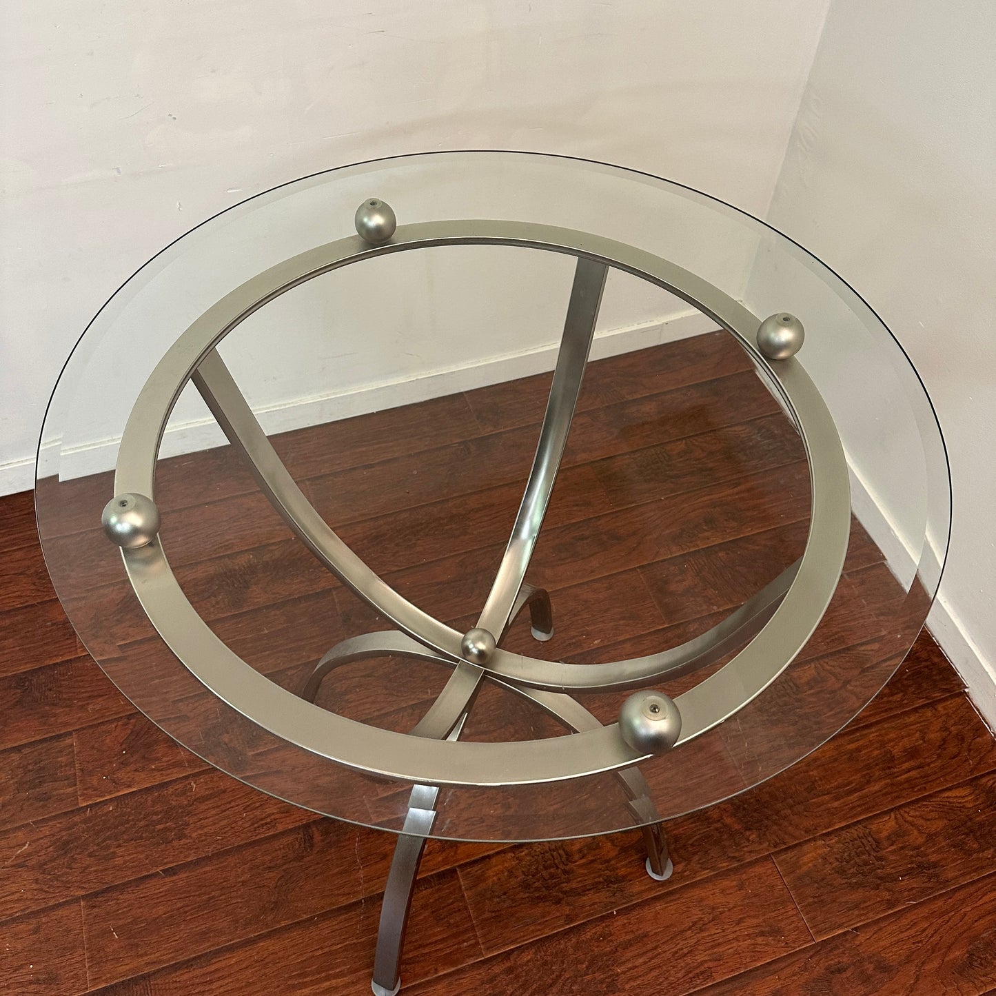 Bar-Height Round Glass Table
