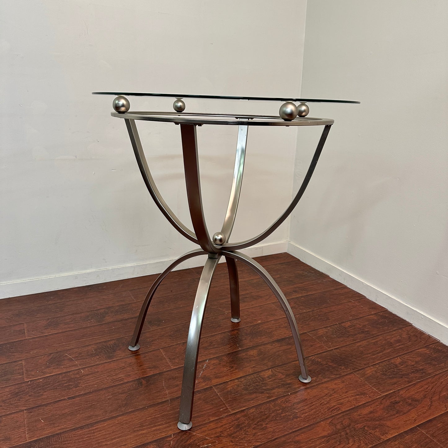 Bar-Height Round Glass Table