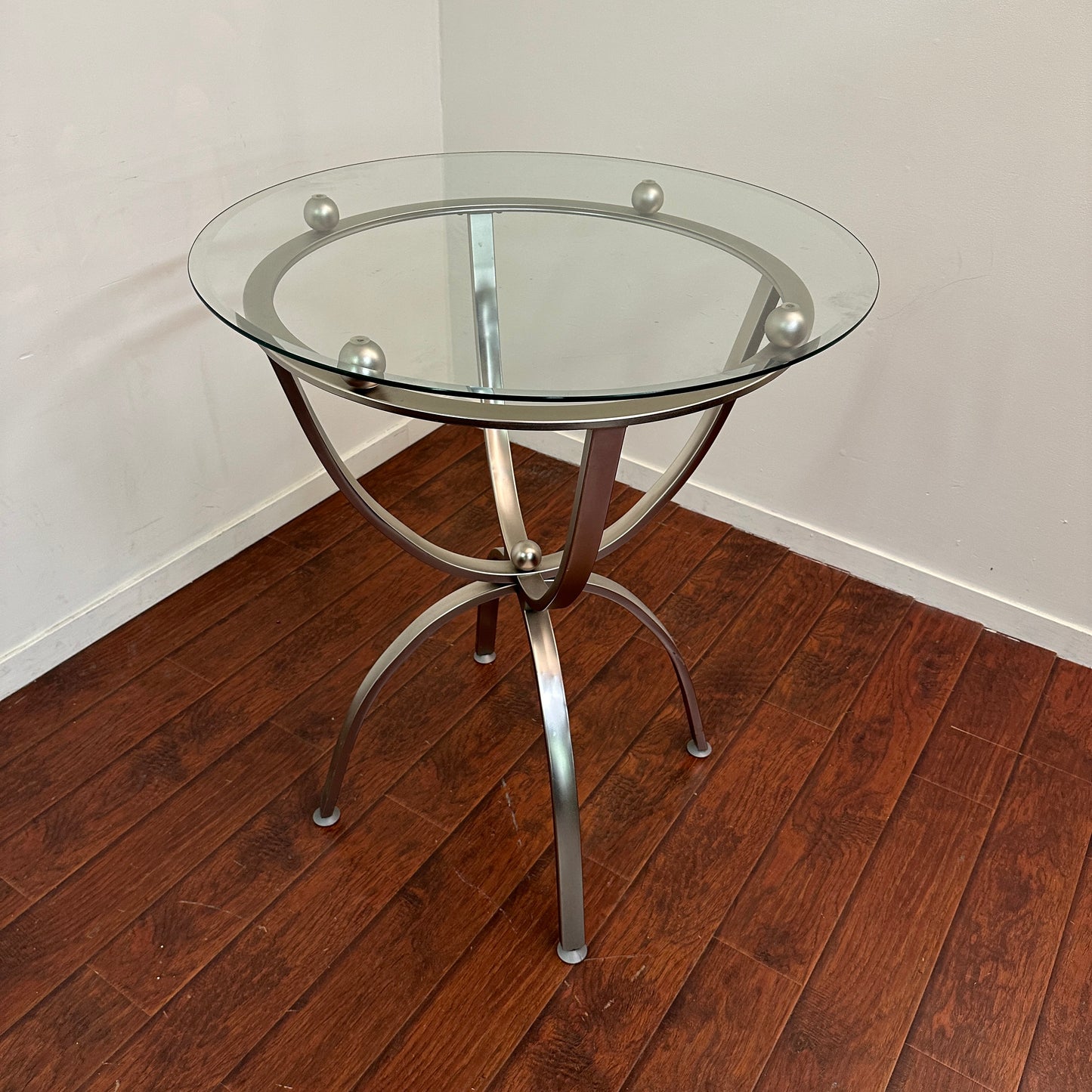 Bar-Height Round Glass Table