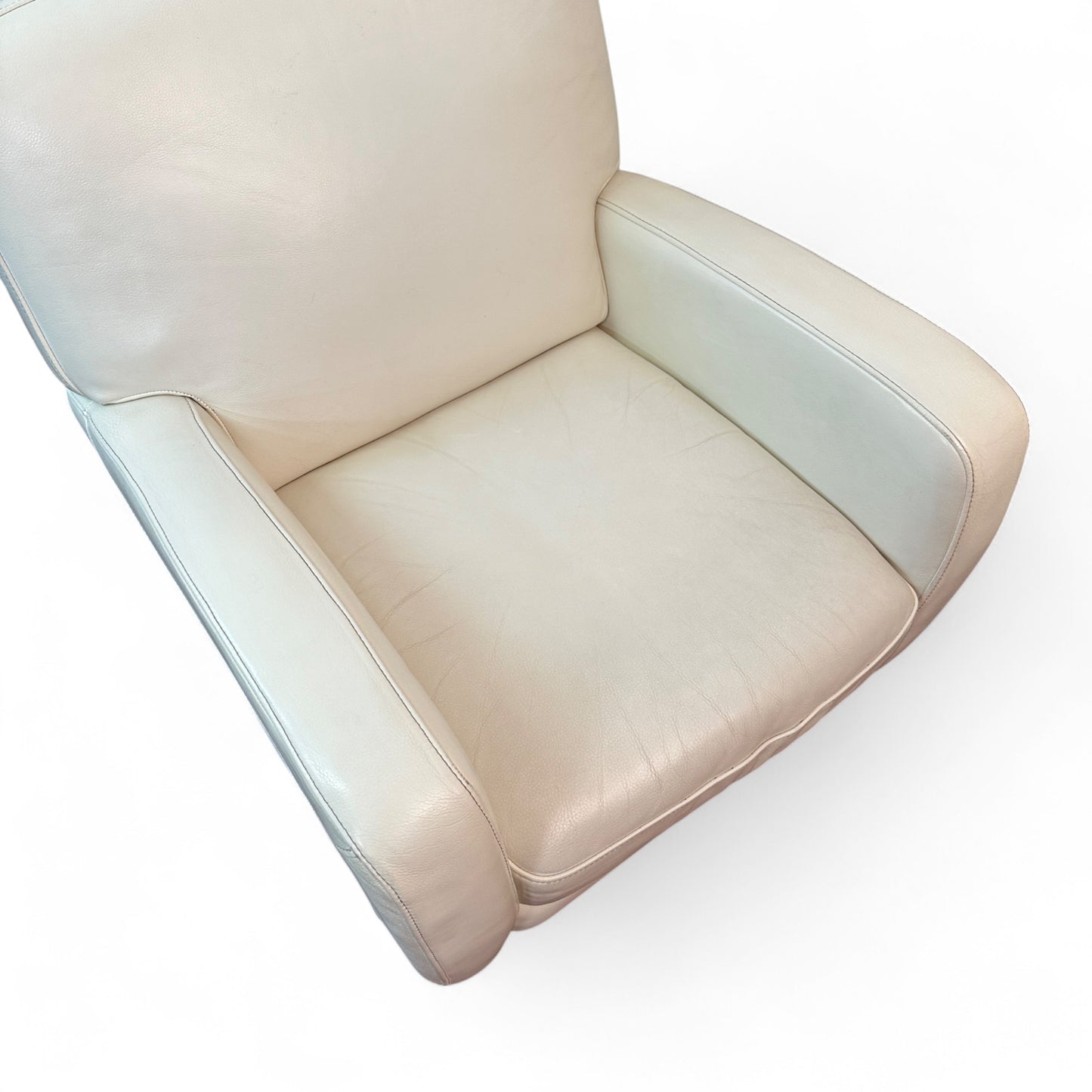 Cream White Leather Accent Chairs (set of 2)