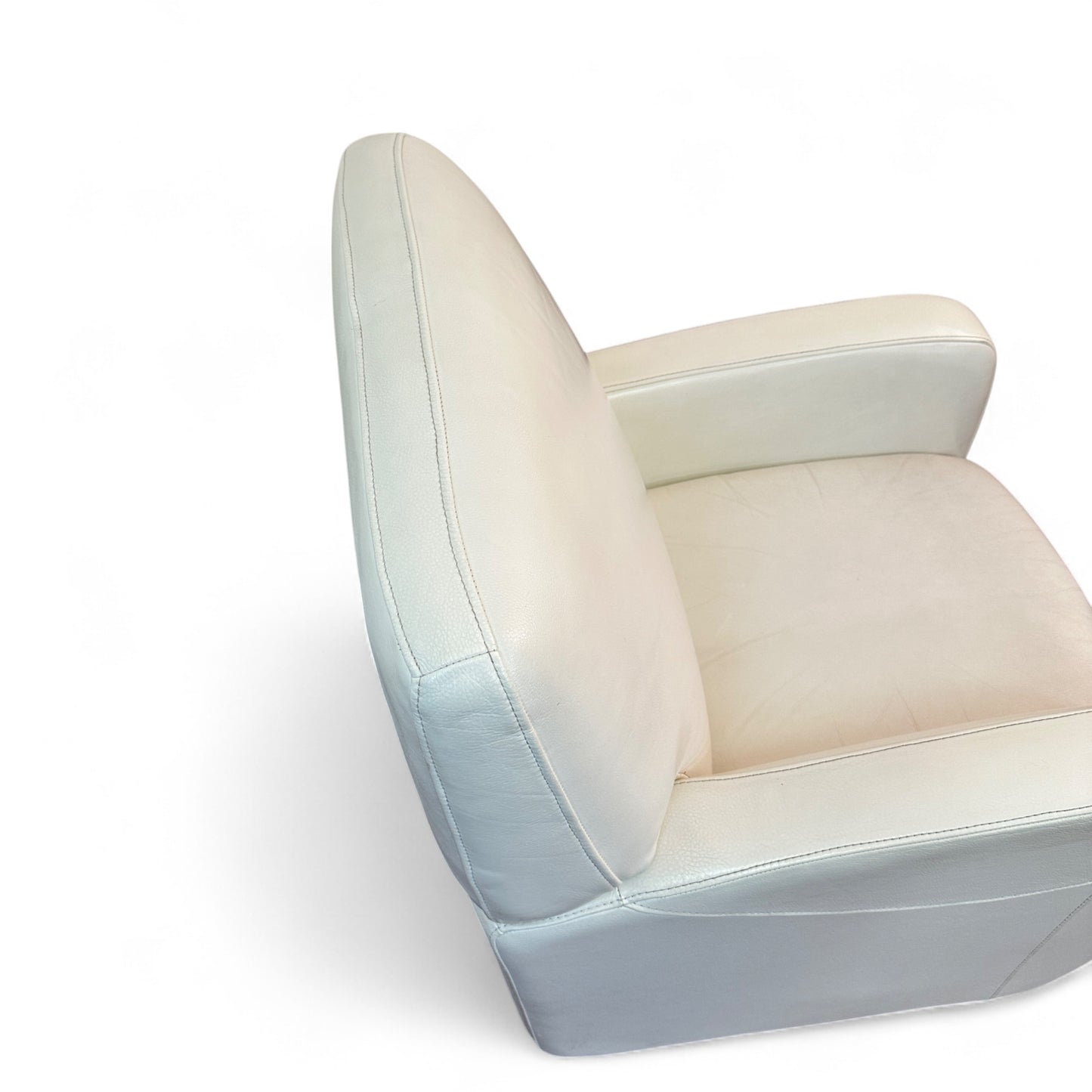 Cream White Leather Accent Chairs (set of 2)
