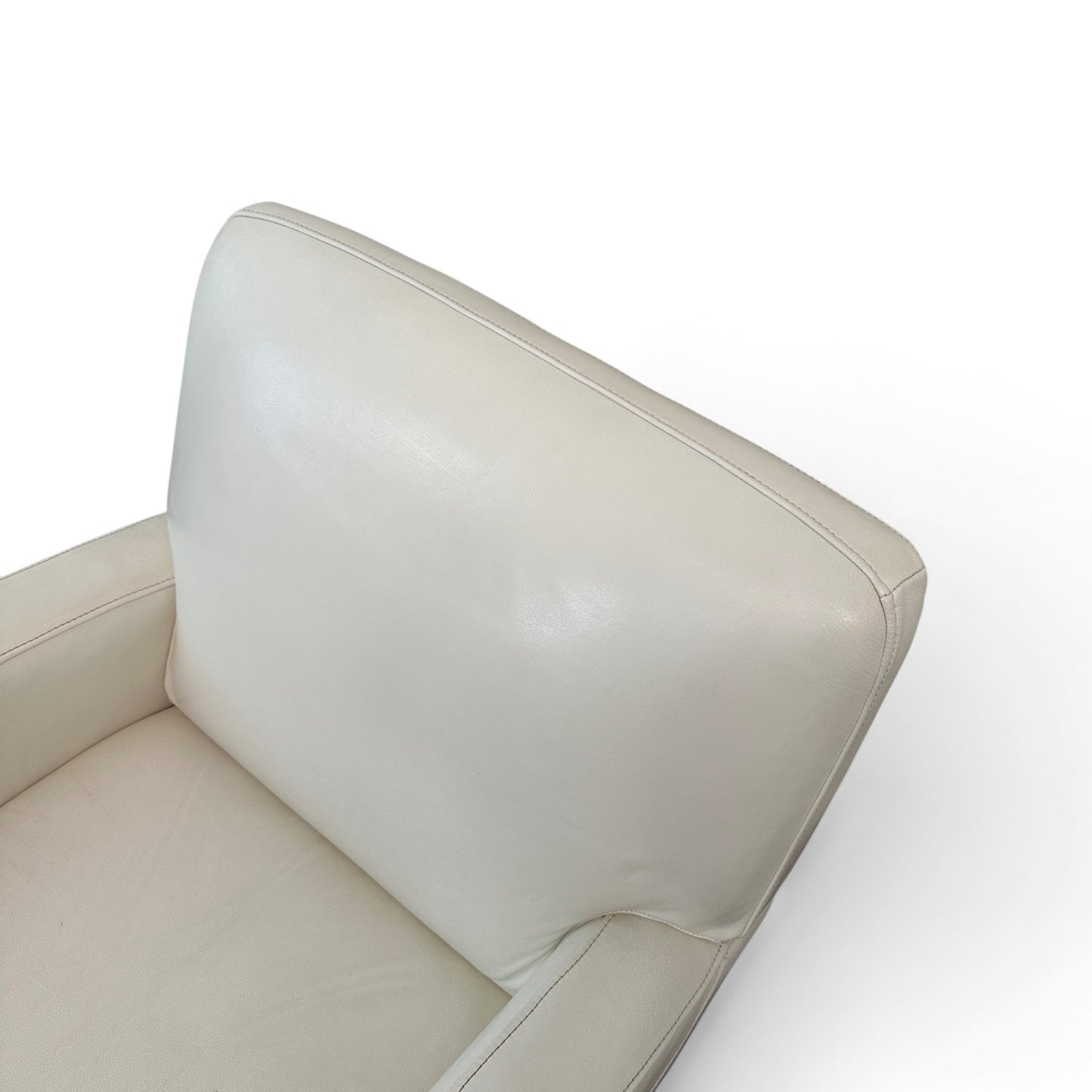 Cream White Leather Accent Chairs (set of 2)