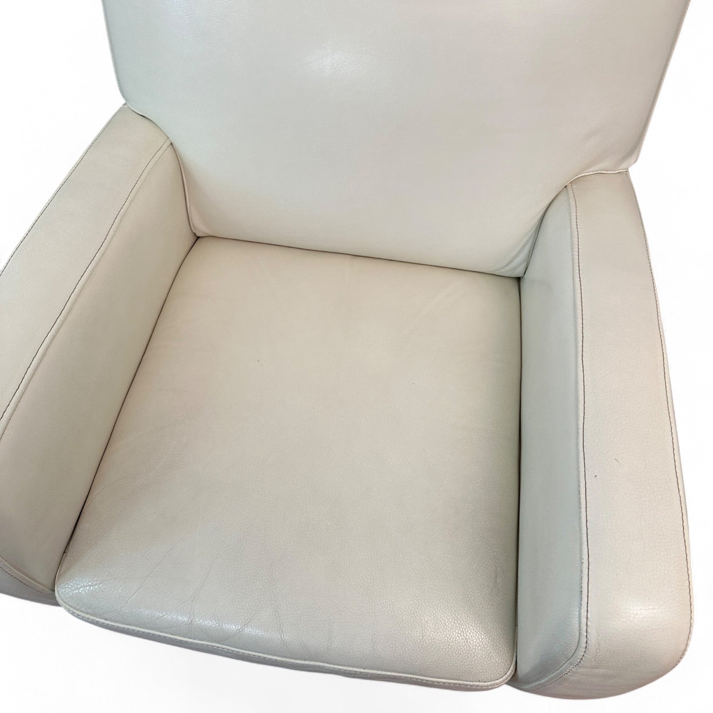 Cream White Leather Accent Chairs (set of 2)