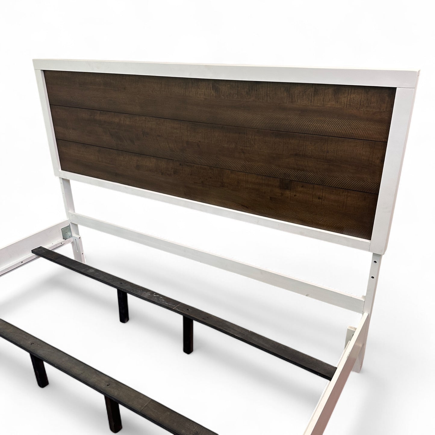 Fusion King White & Brown Panel Bed