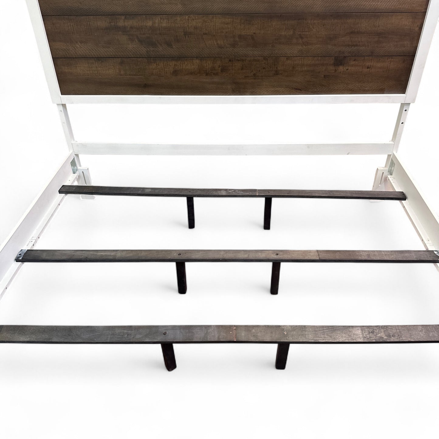 Fusion King White & Brown Panel Bed