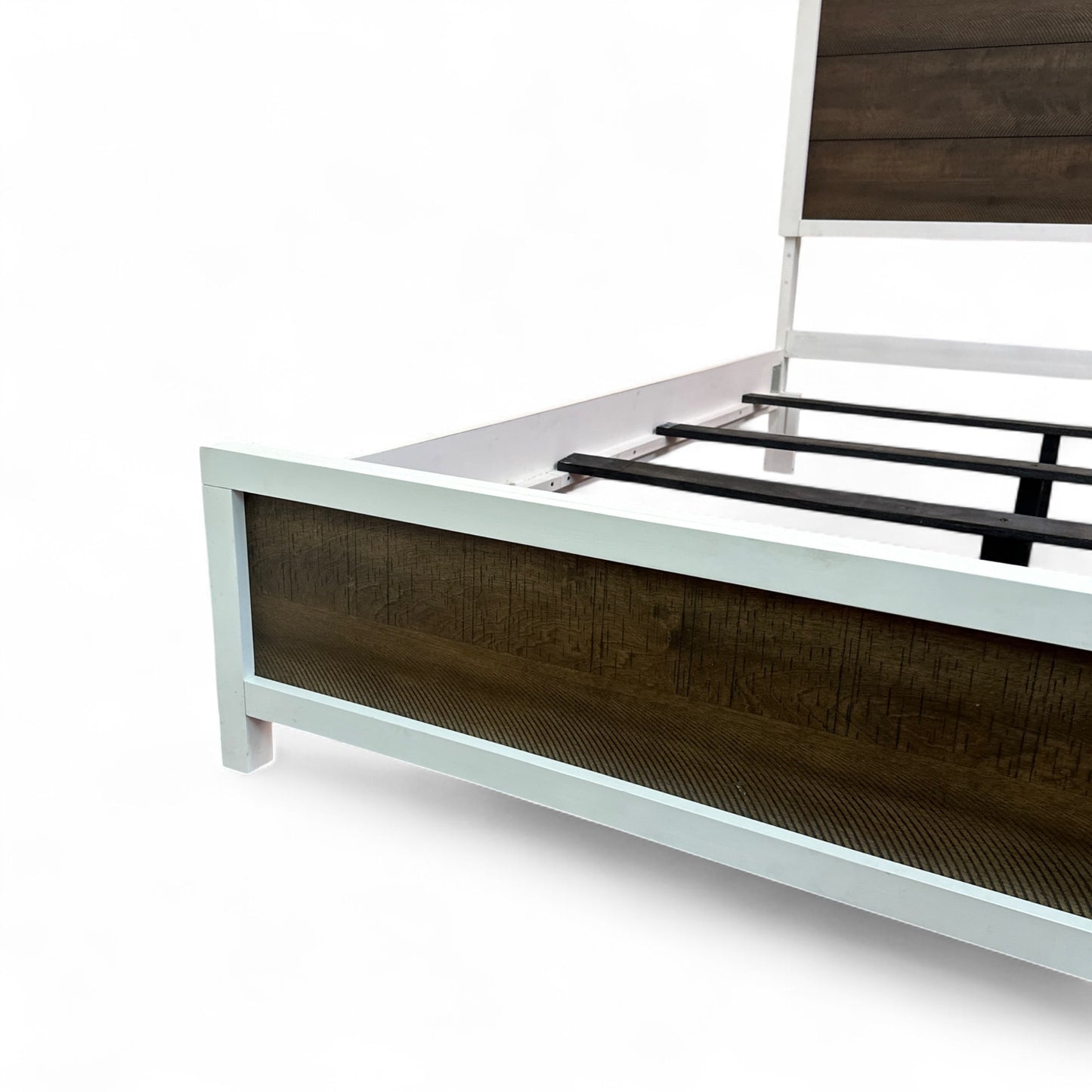 Fusion King White & Brown Panel Bed
