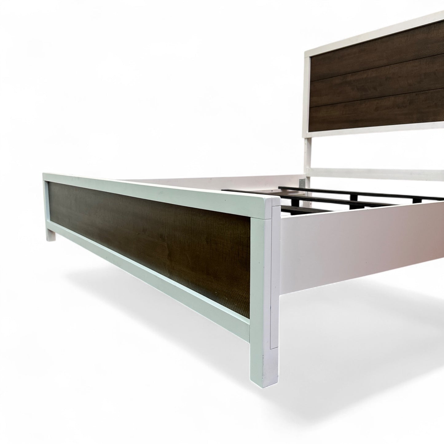 Fusion King White & Brown Panel Bed