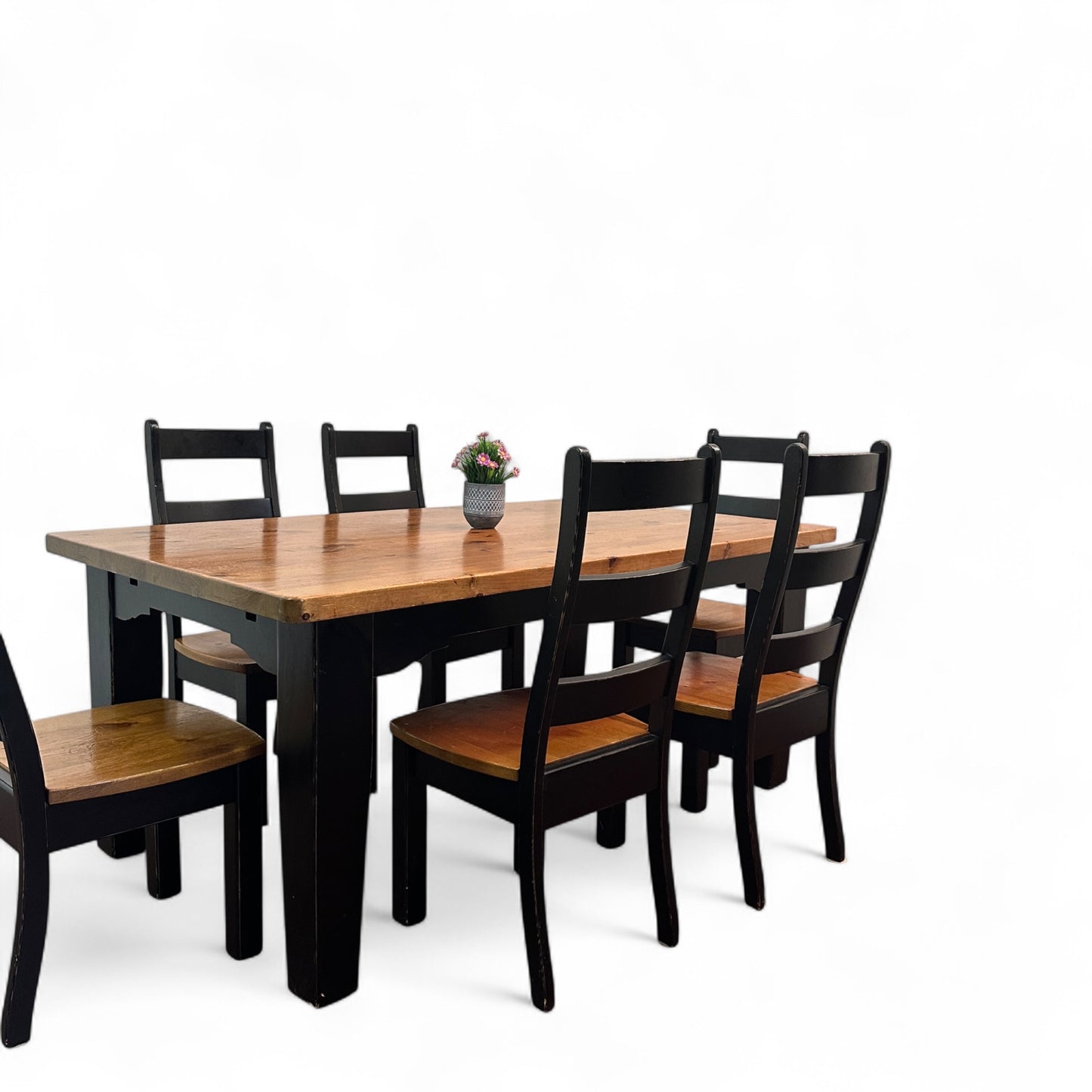 Farmhouse Pine Wood Dining Set
