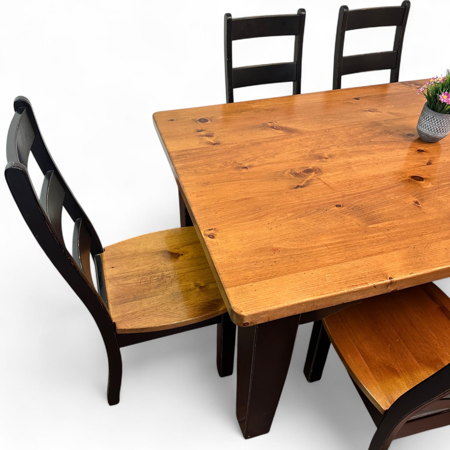 Farmhouse Pine Wood Dining Set