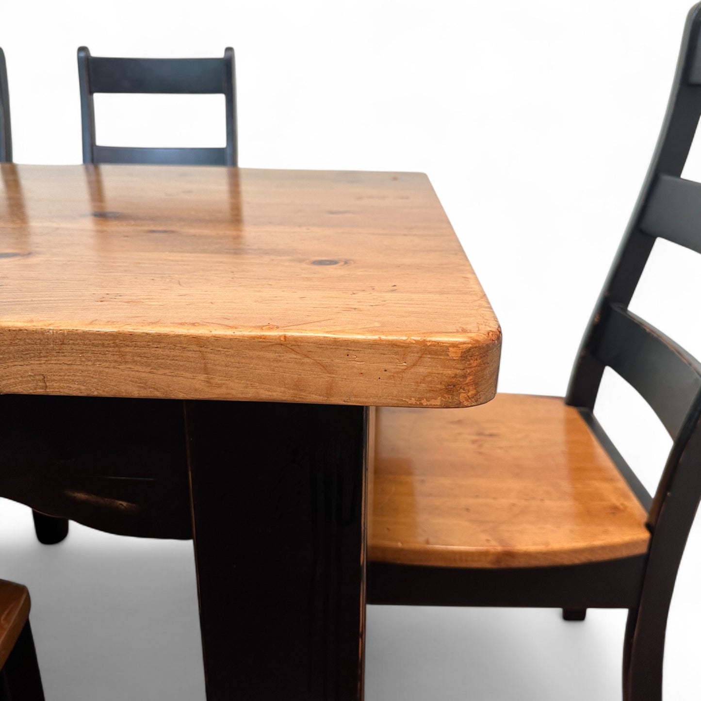 Farmhouse Pine Wood Dining Set