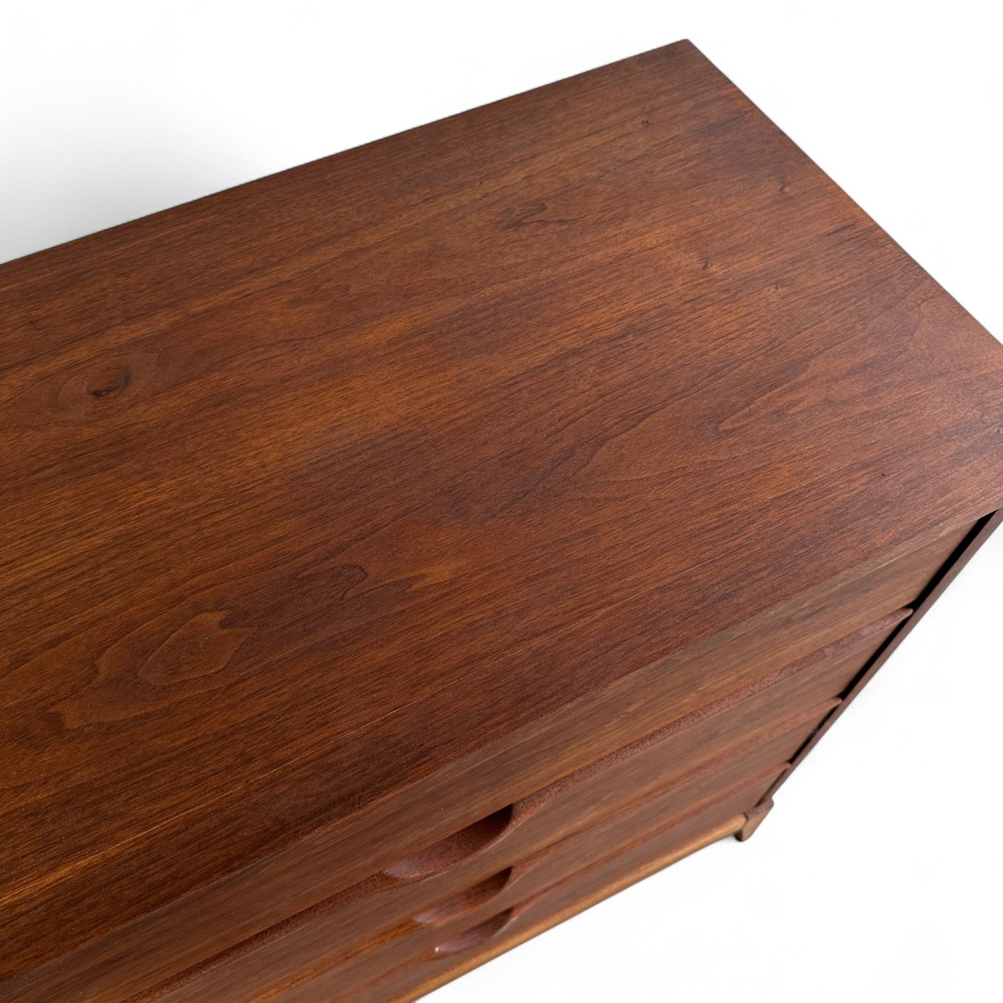 Walnut Mid-Century 4 Drawers Highboy Dresser