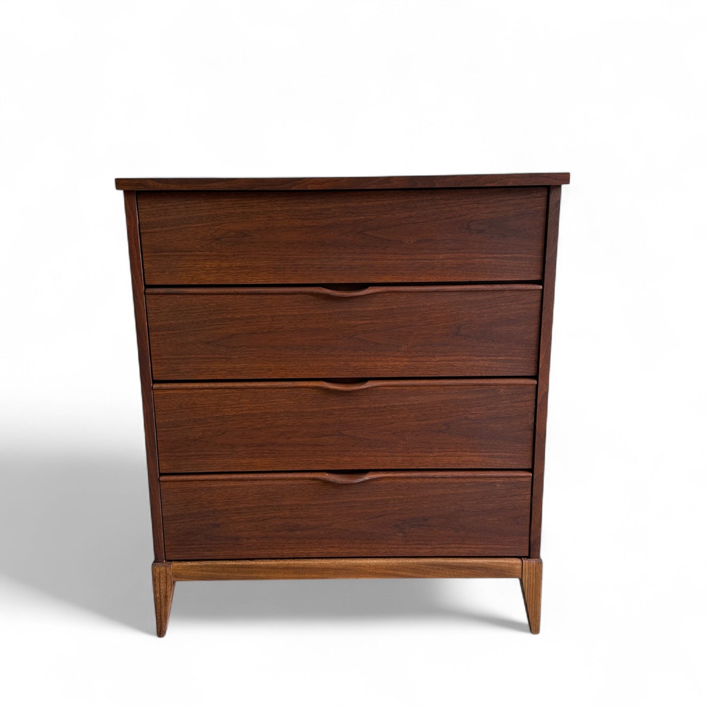 Walnut Mid-Century 4 Drawers Highboy Dresser