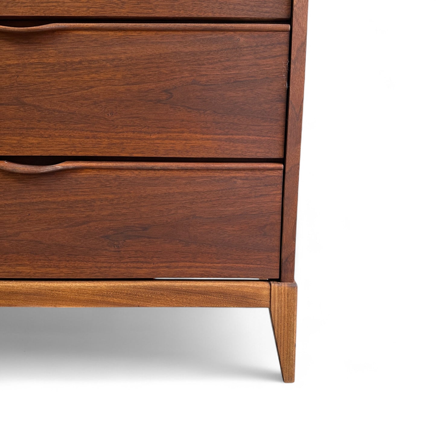Walnut Mid-Century 4 Drawers Highboy Dresser