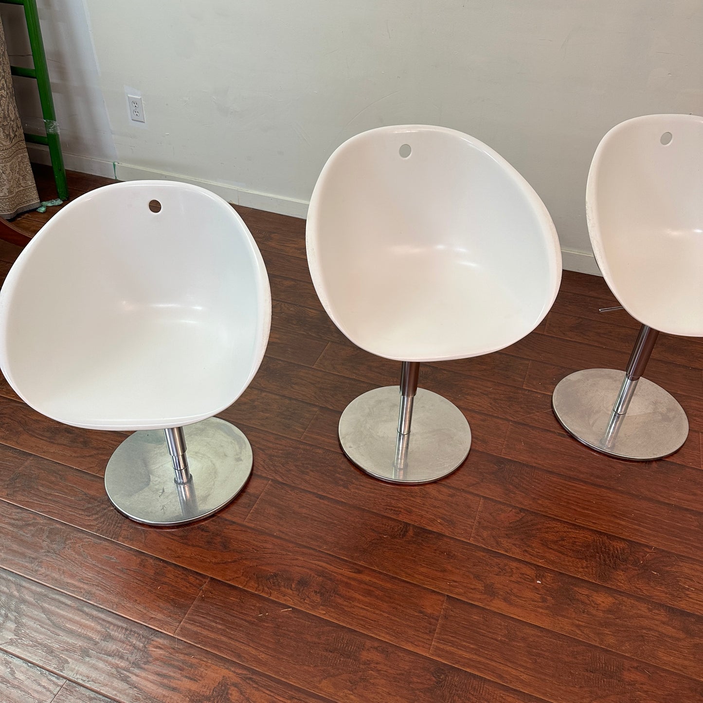 Italian Mid-Century Pedrali White Swivel Chair (x3)