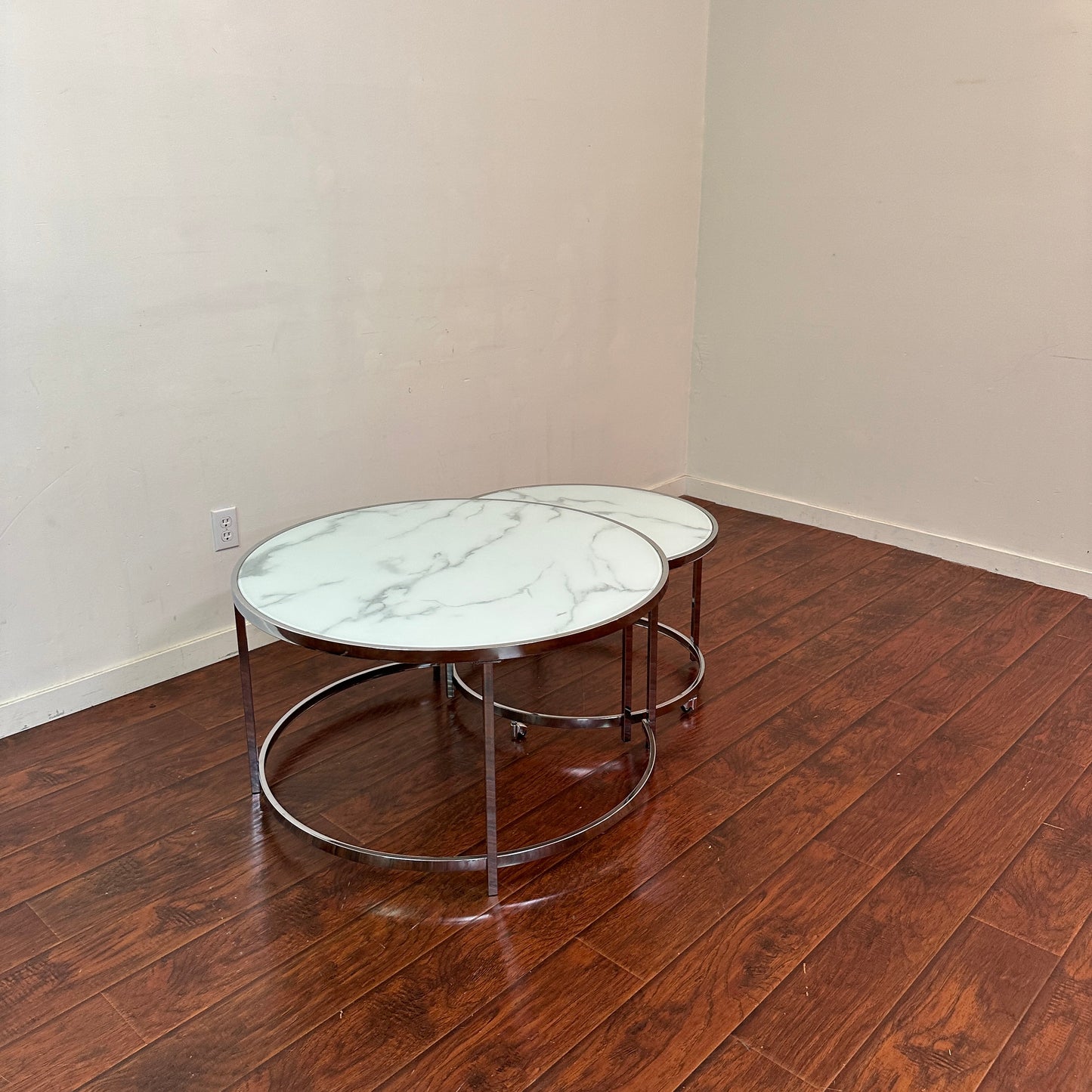 Josie Glam Round Glass Top Nesting Coffee Tables