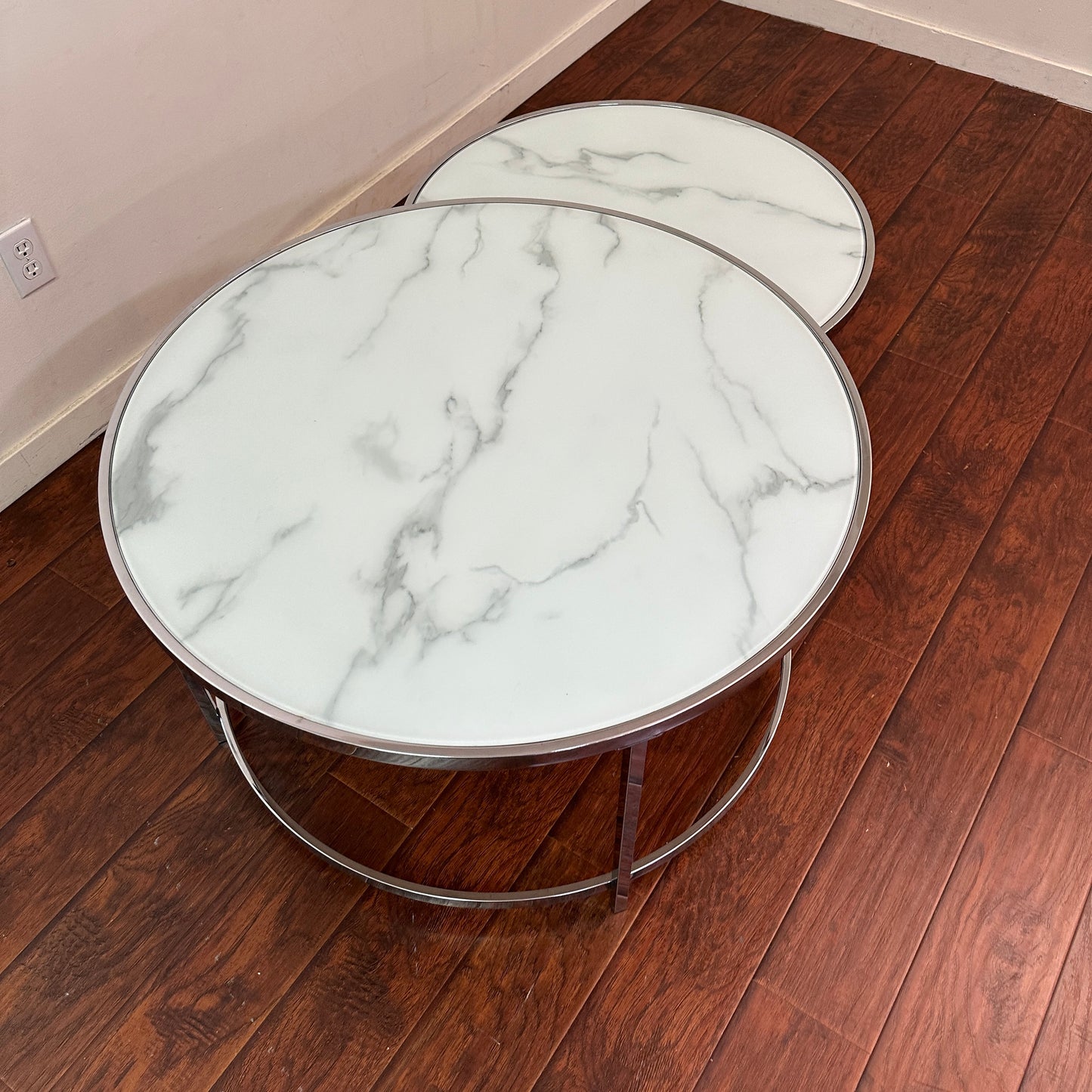 Josie Glam Round Glass Top Nesting Coffee Tables