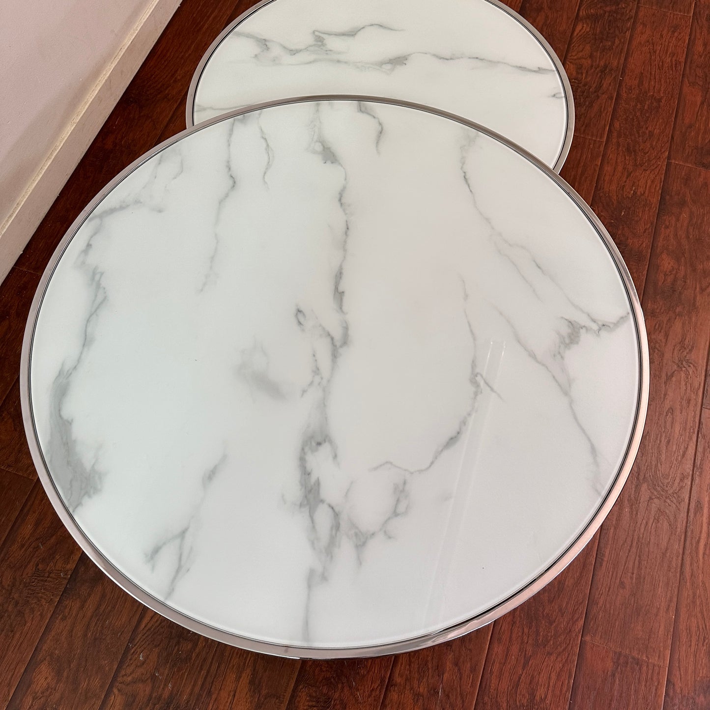 Josie Glam Round Glass Top Nesting Coffee Tables