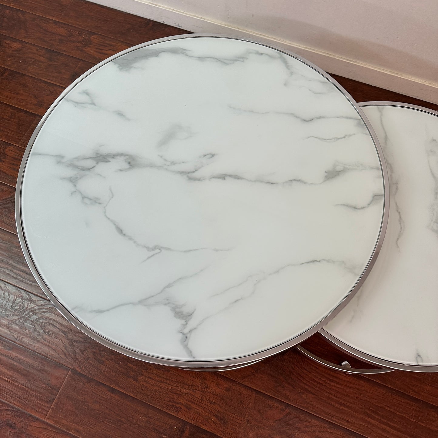 Josie Glam Round Glass Top Nesting Coffee Tables