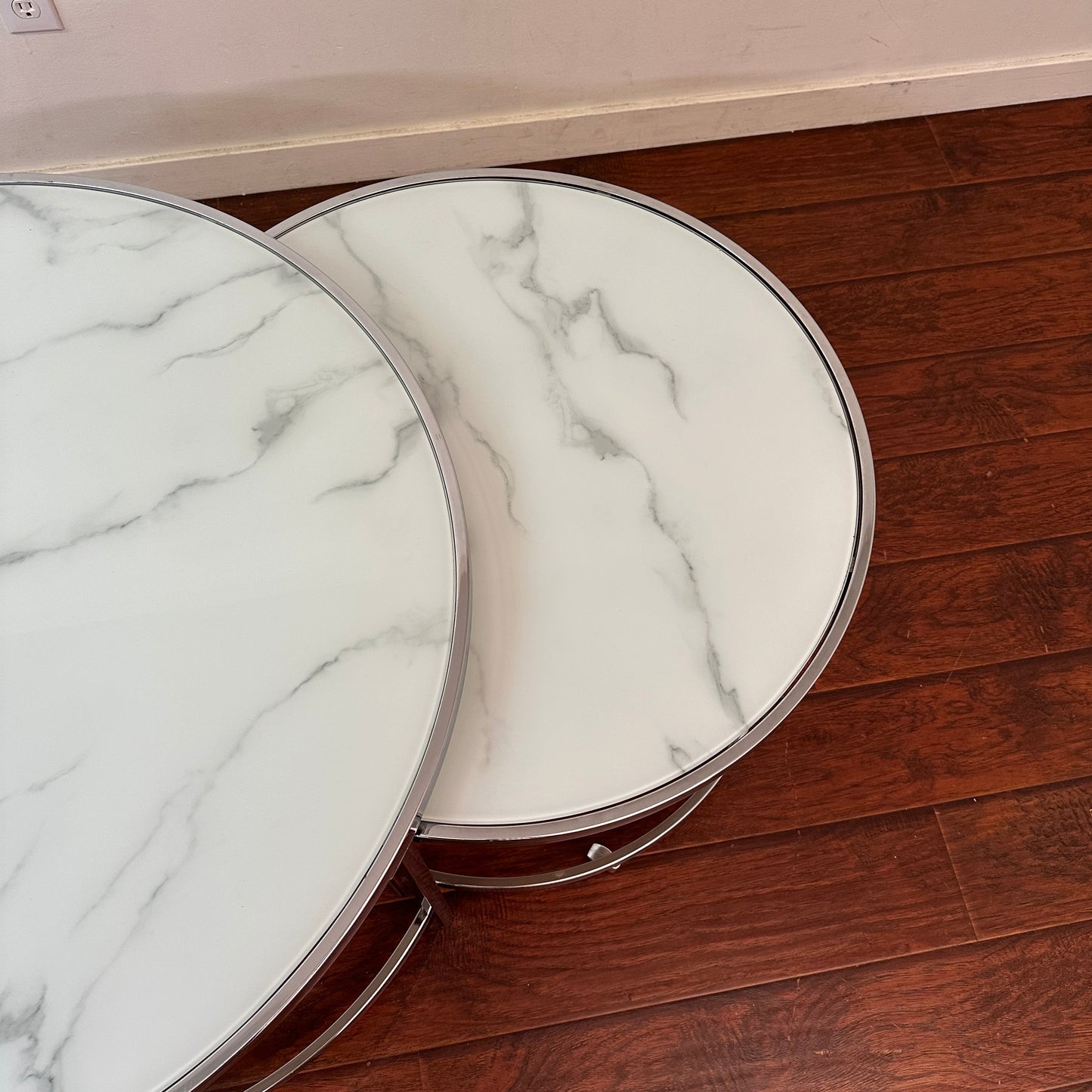 Josie Glam Round Glass Top Nesting Coffee Tables