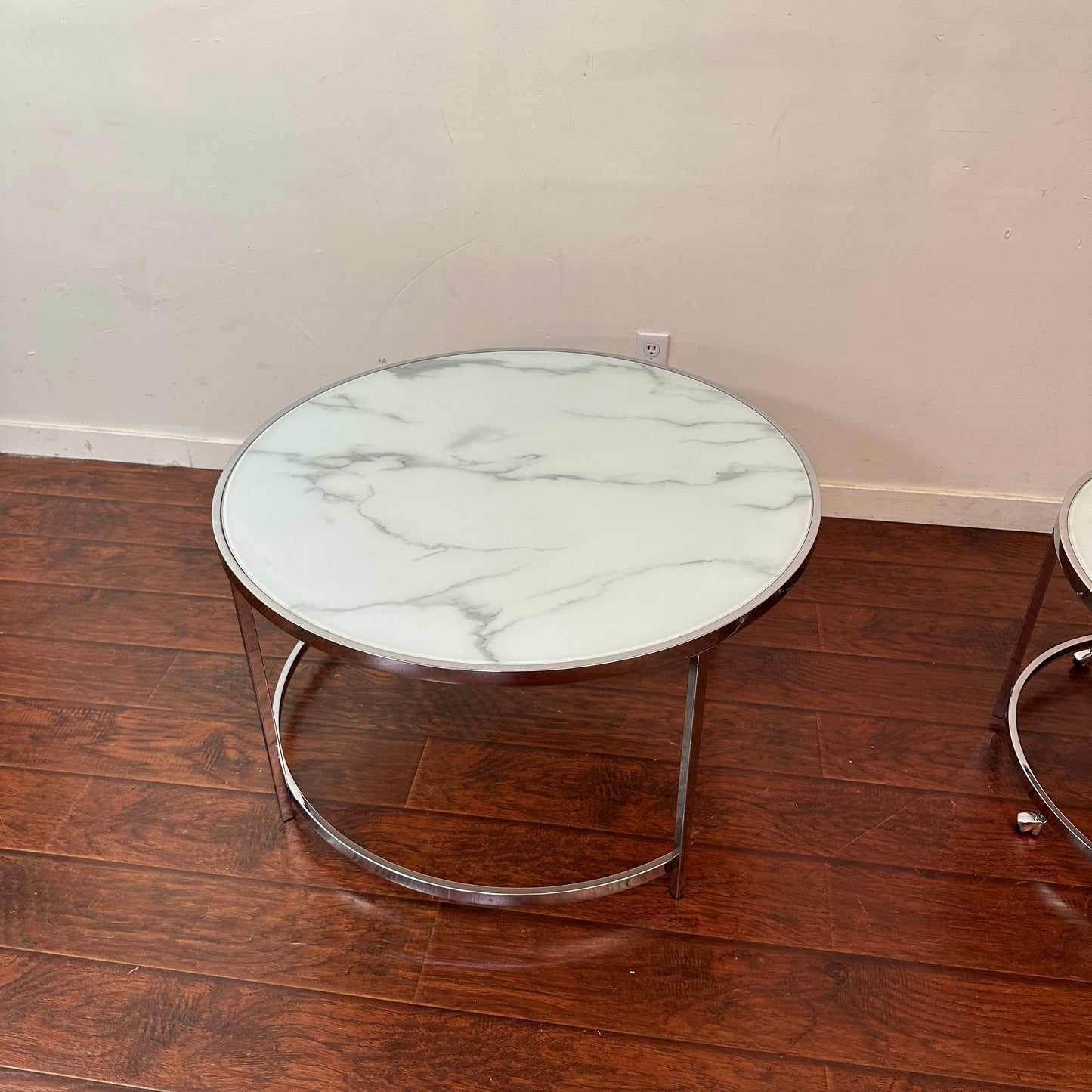 Josie Glam Round Glass Top Nesting Coffee Tables