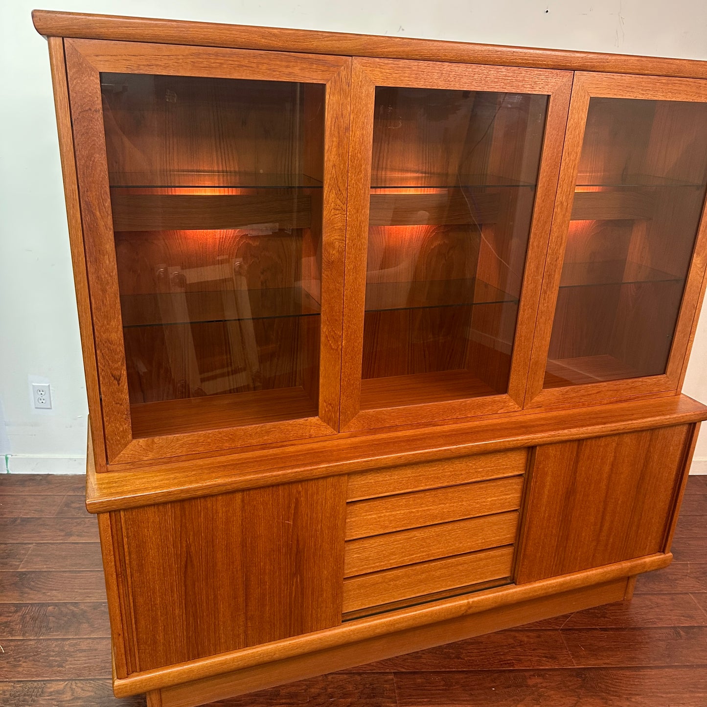 Mid-Century Modern Danish Teak Buffet Hutch