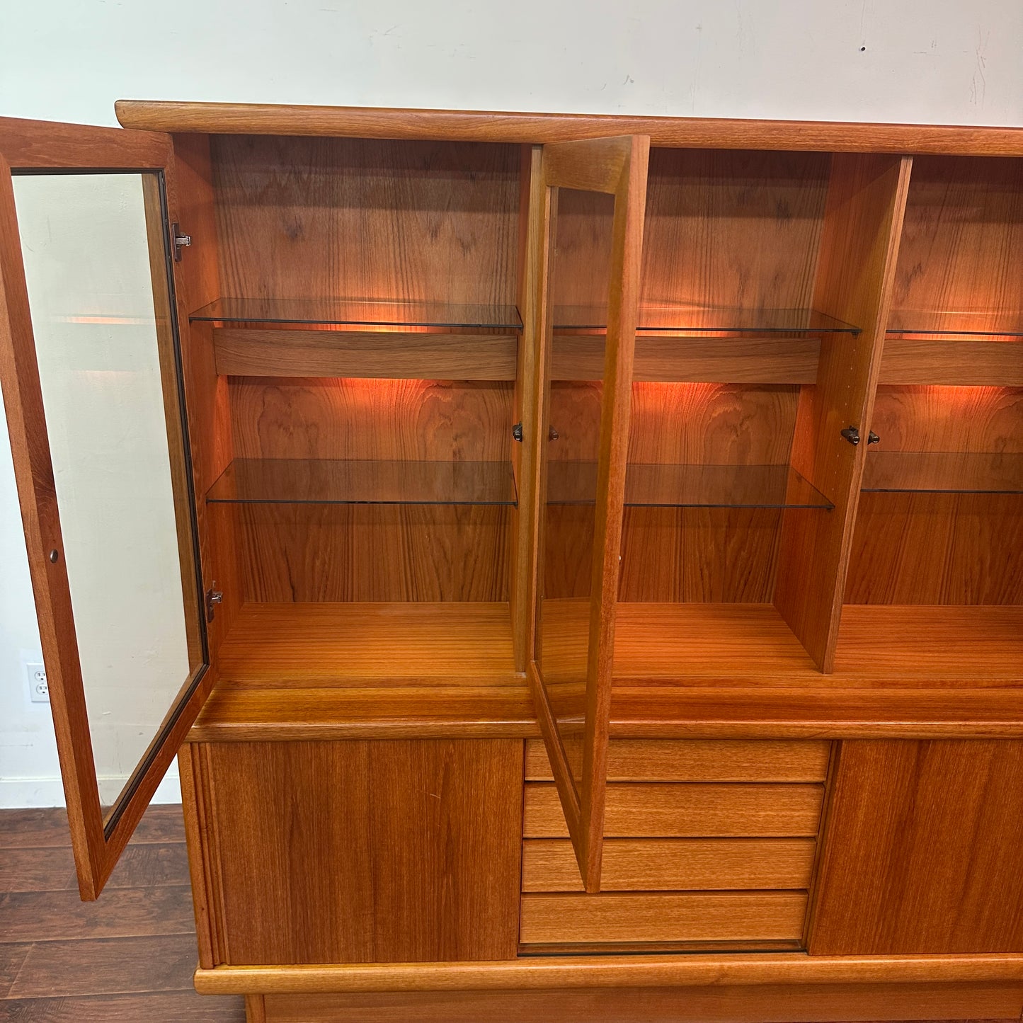 Mid-Century Modern Danish Teak Buffet Hutch