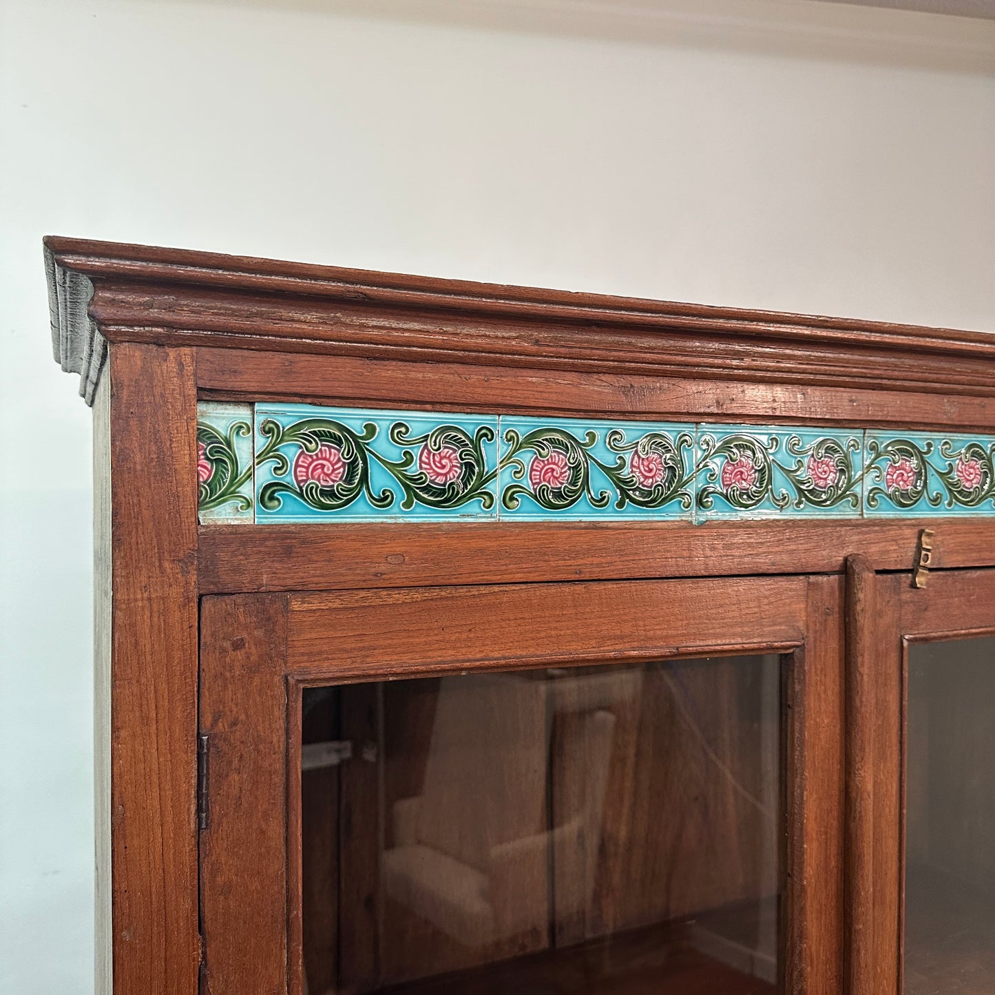 Green Teak Tile Cabinet