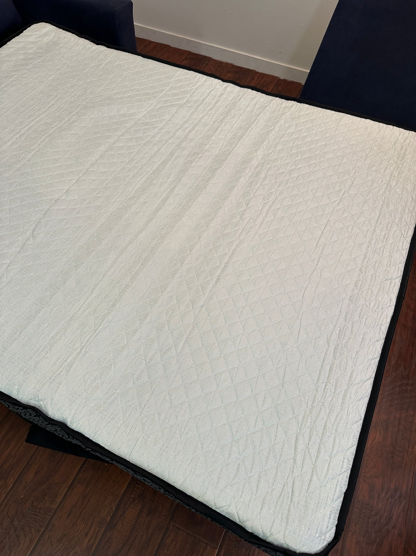Blue Fabric Sofa Bed