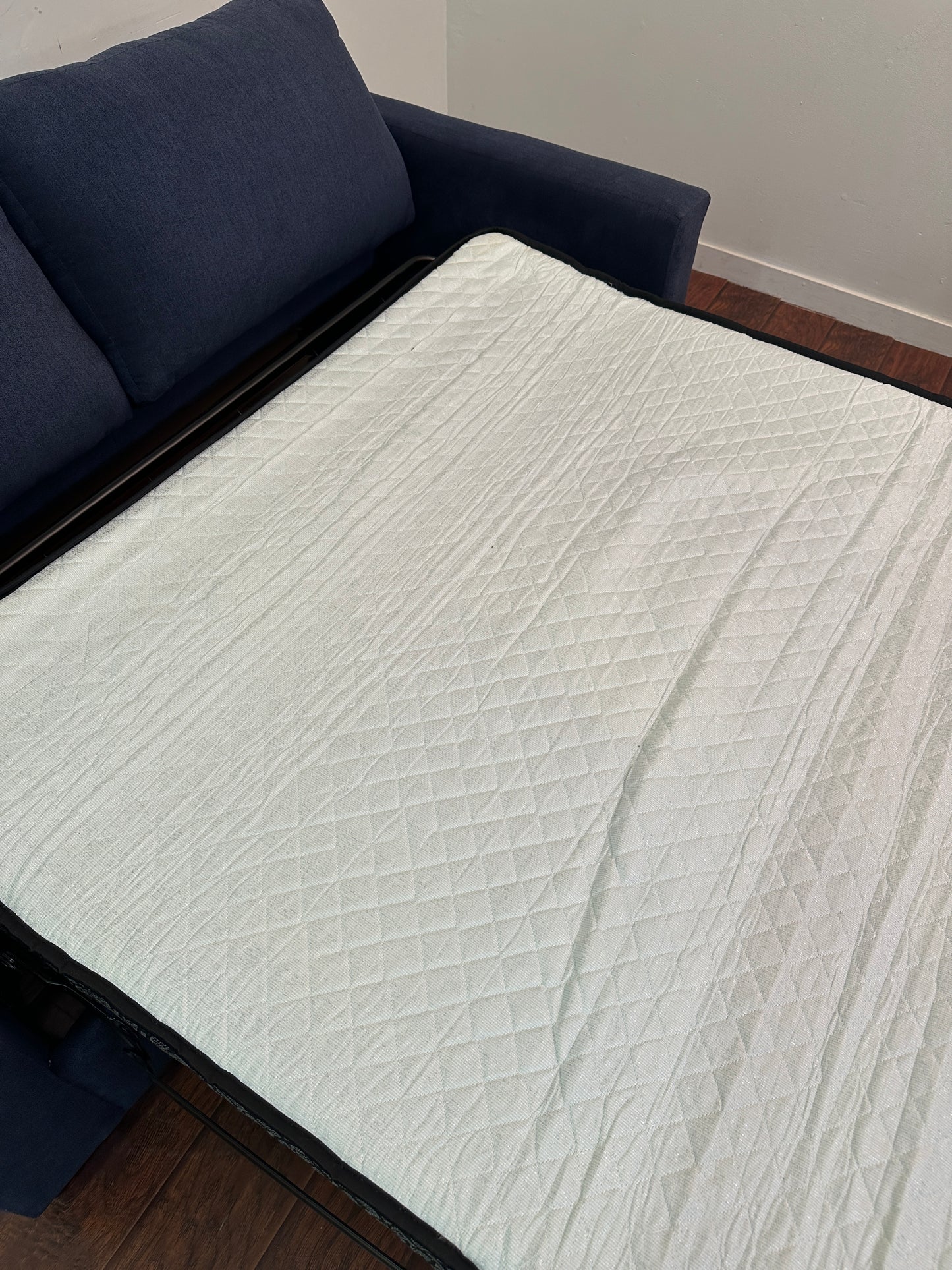 Blue Fabric Sofa Bed