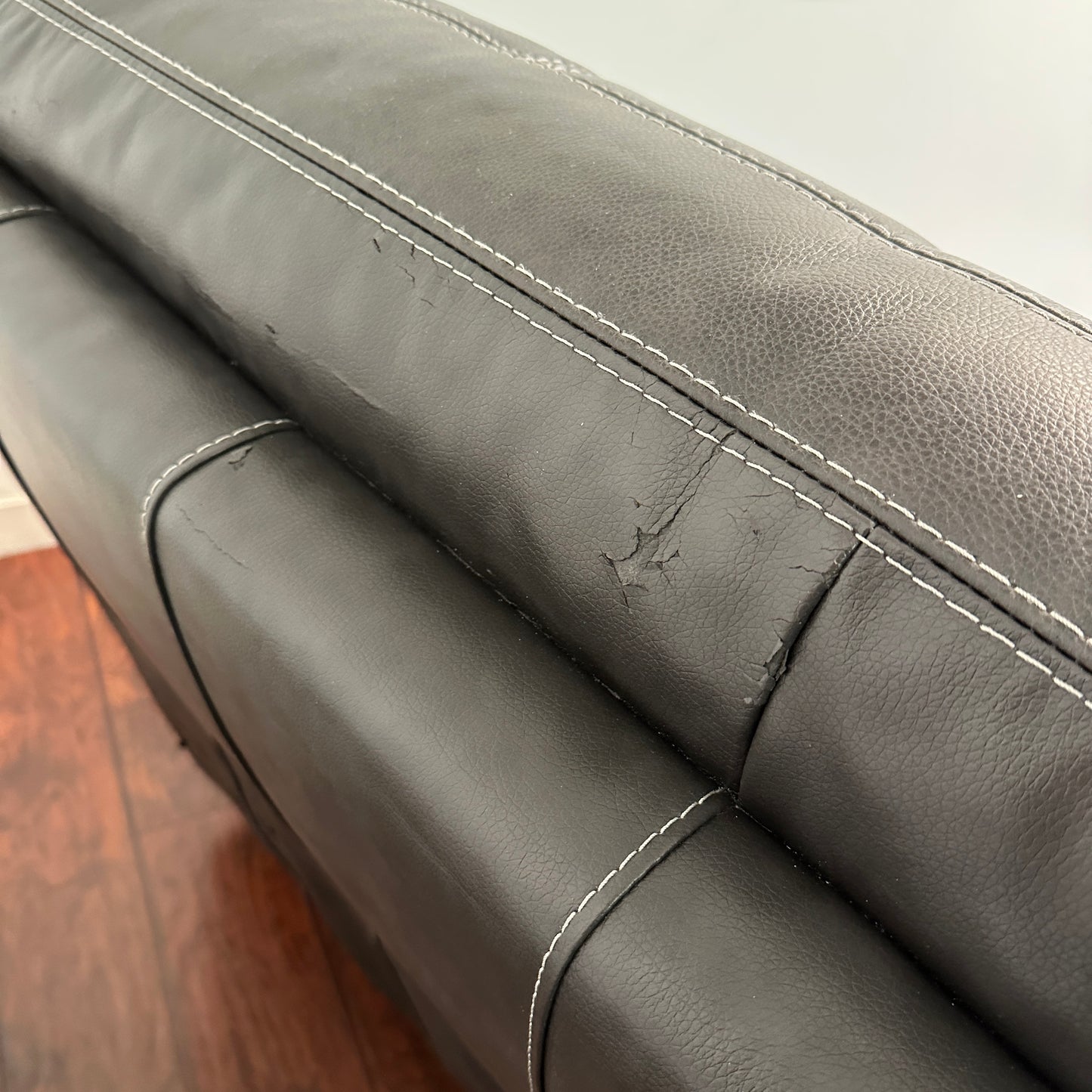 Charcoal Leather Power Reclining Sofa