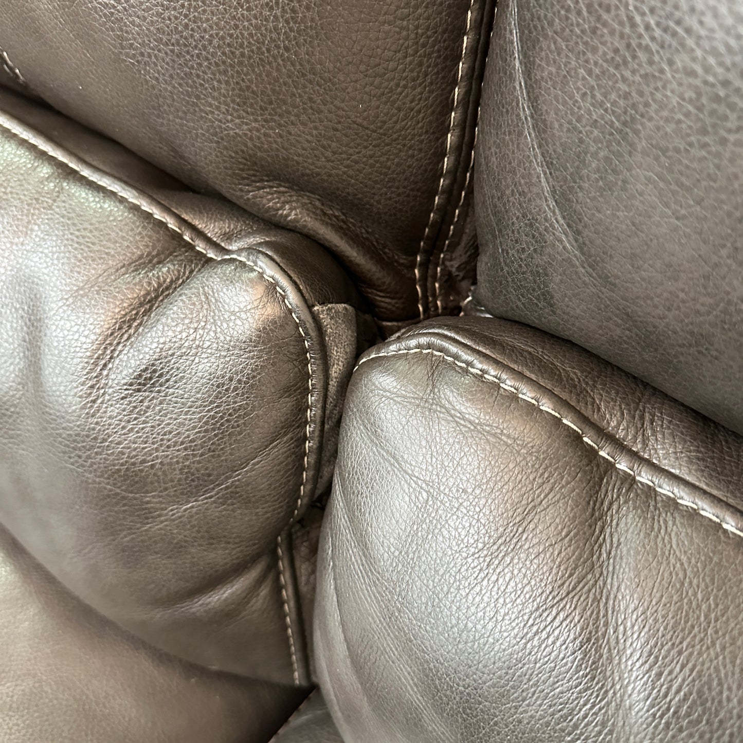 Charcoal Leather Power Reclining Sofa