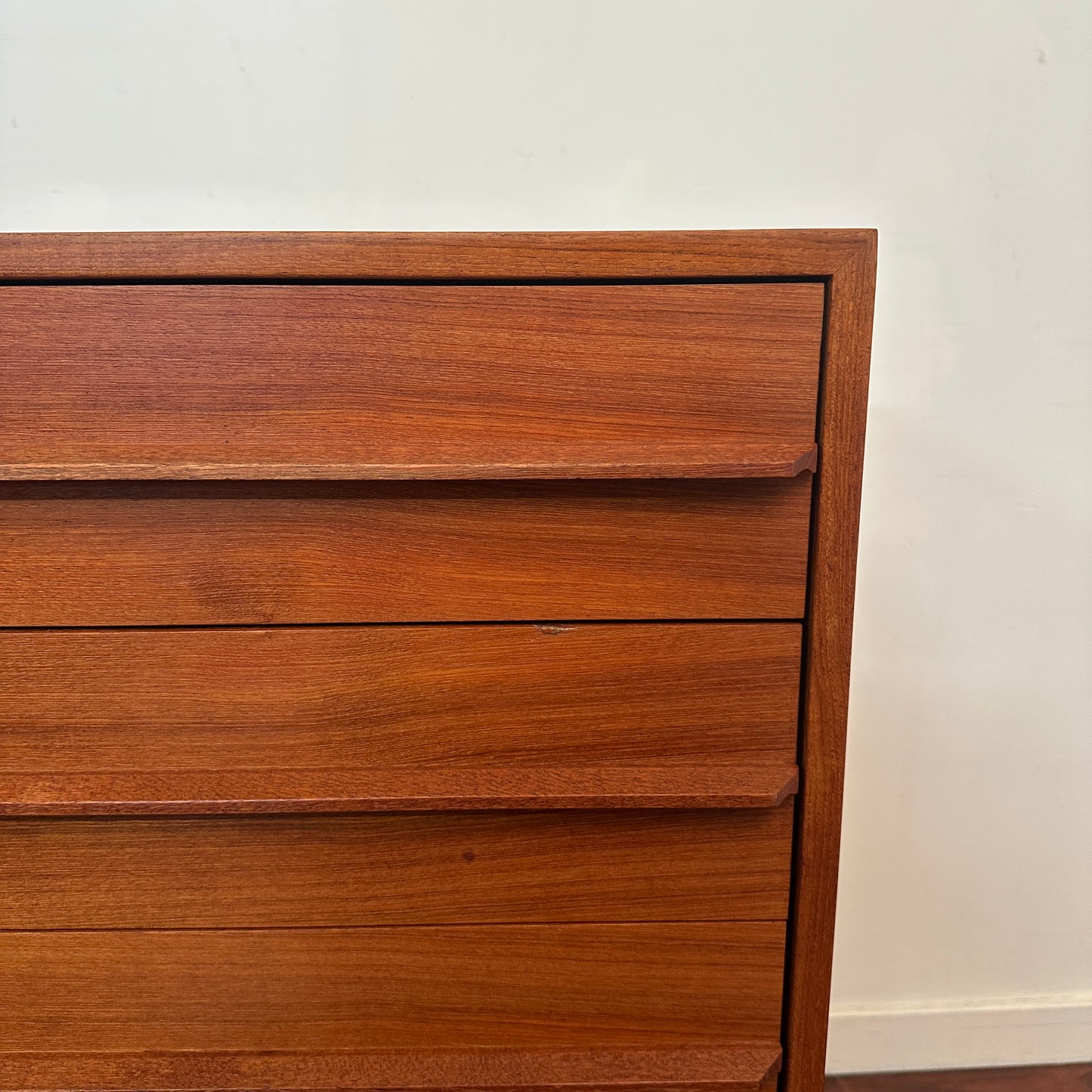 Scandinavian 5 Drawers Mid-Century Teak Highboy Dresser