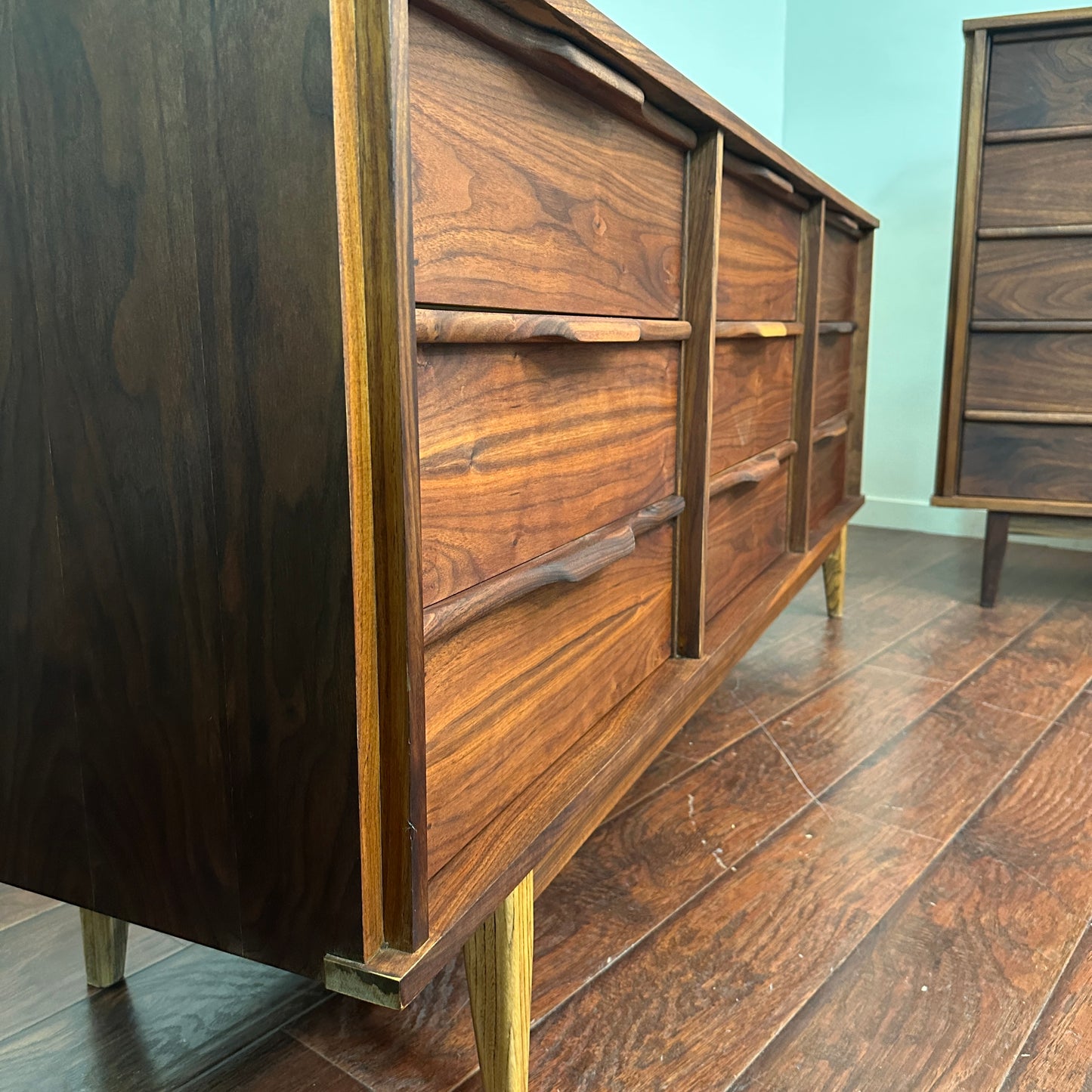 Walnut Mid-Century Dresser Set