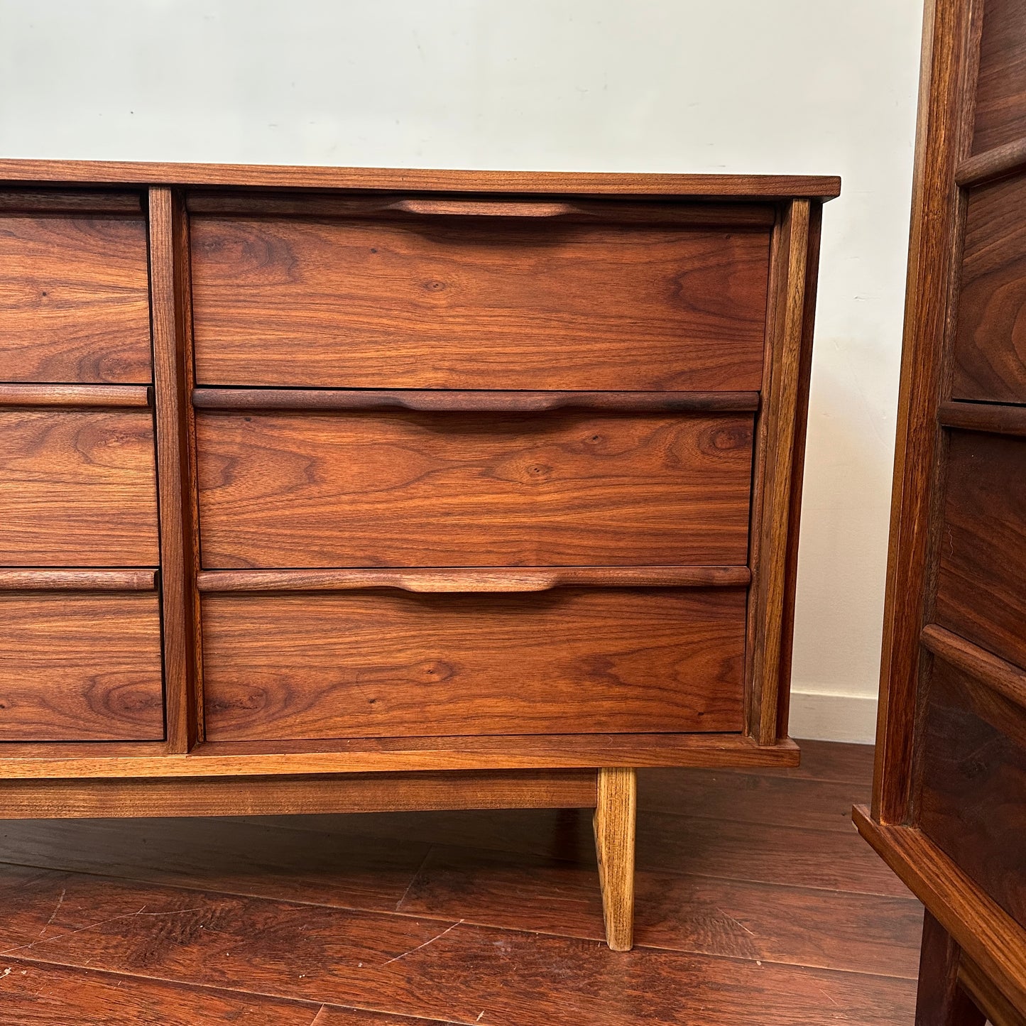 Walnut Mid-Century Dresser Set